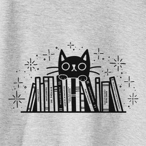 Kitty Library — Black Cat Behind Books