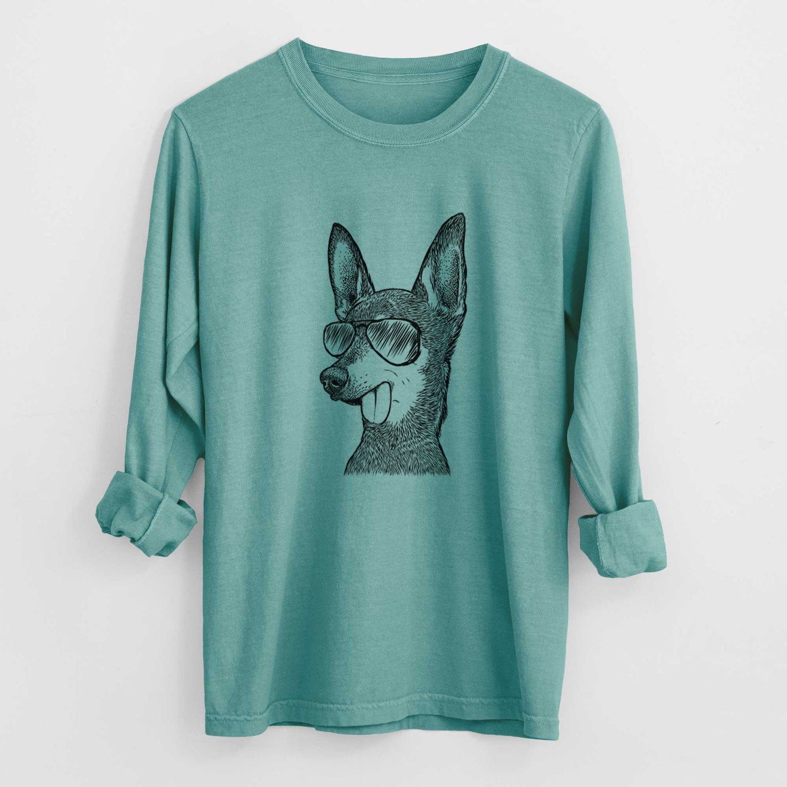 Aviator Aaron the Chihuahua - Men's Heavyweight 100% Cotton Long Sleeve