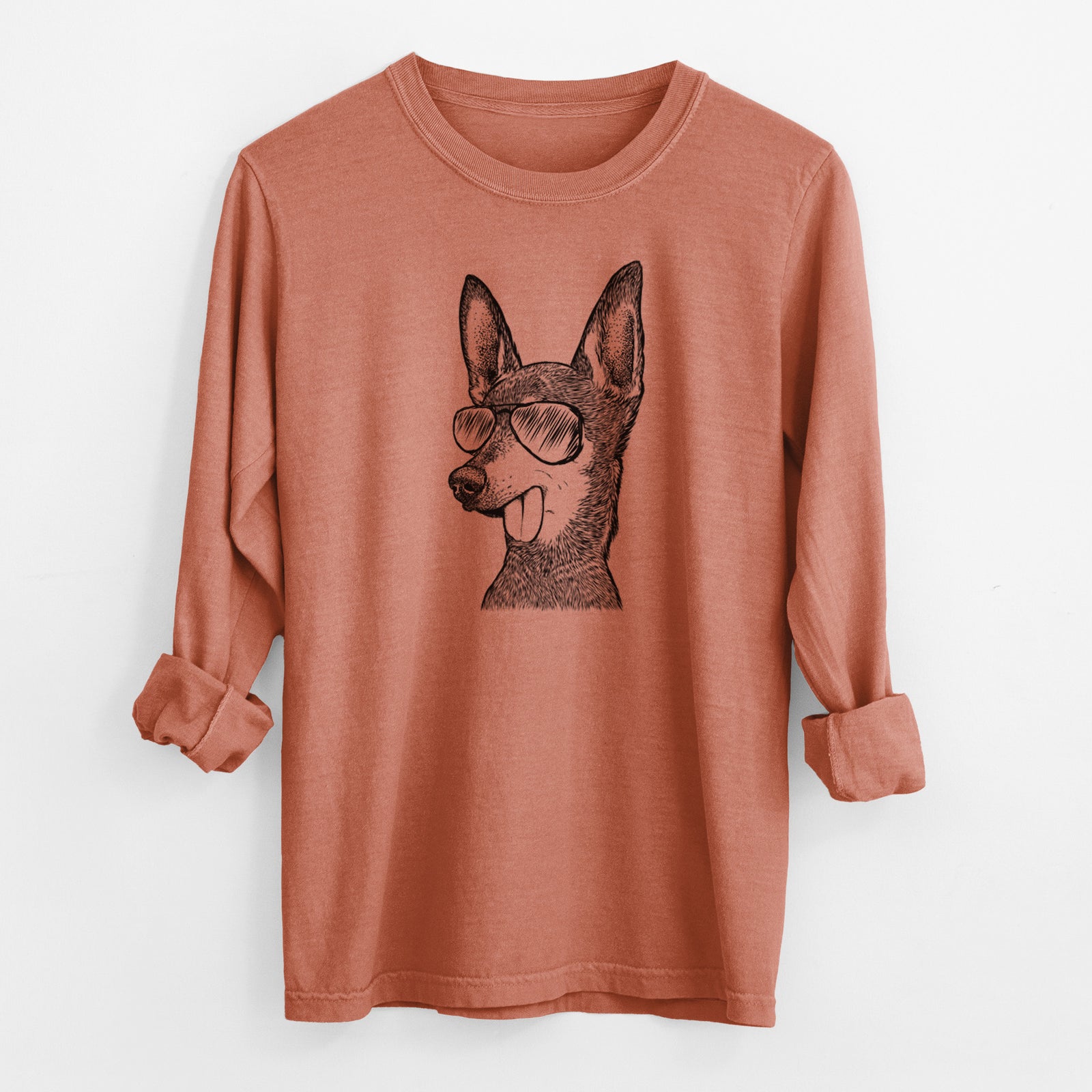 Aviator Aaron the Chihuahua - Men's Heavyweight 100% Cotton Long Sleeve