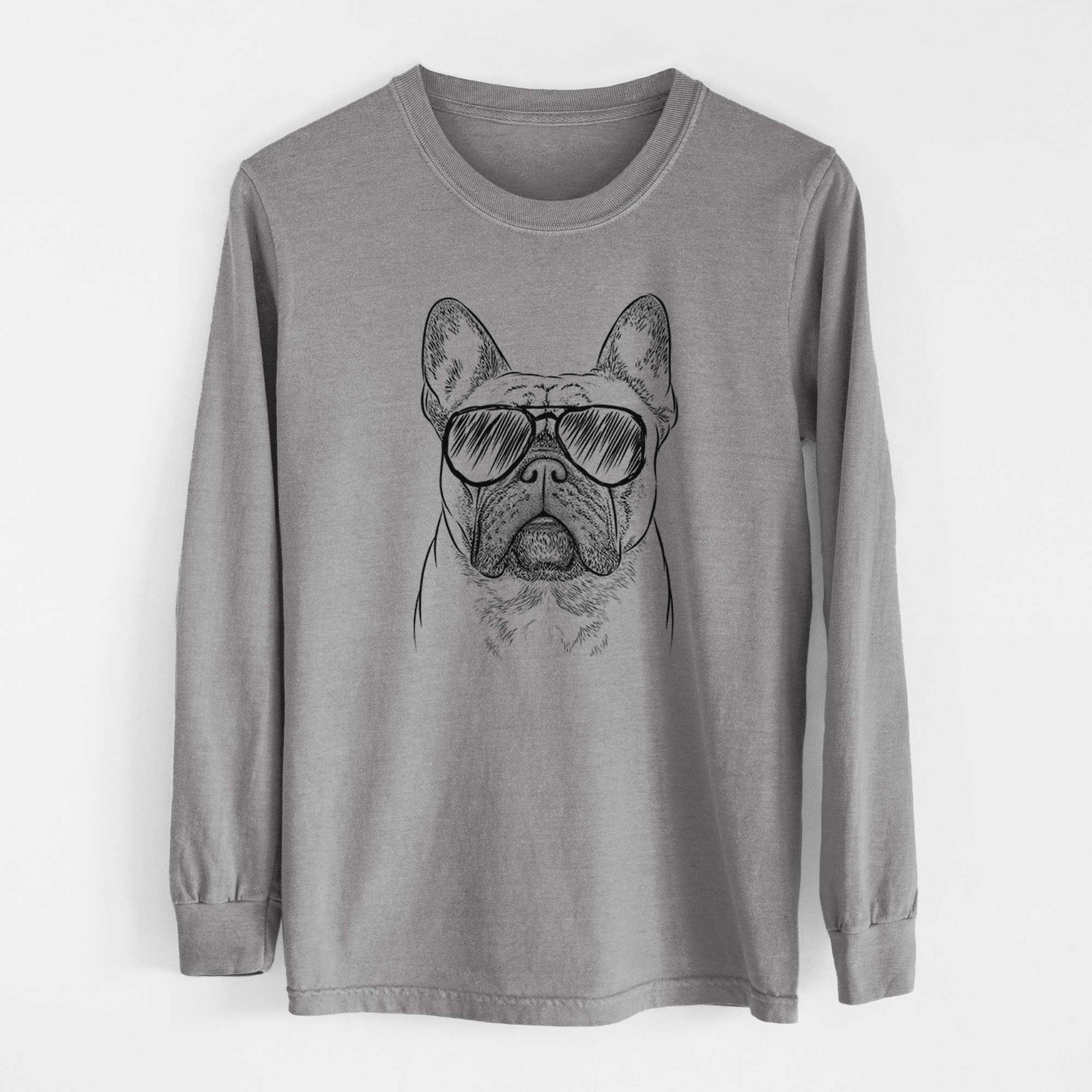 Aviator Acelynn the French Bulldog - Men's Heavyweight 100% Cotton Long Sleeve