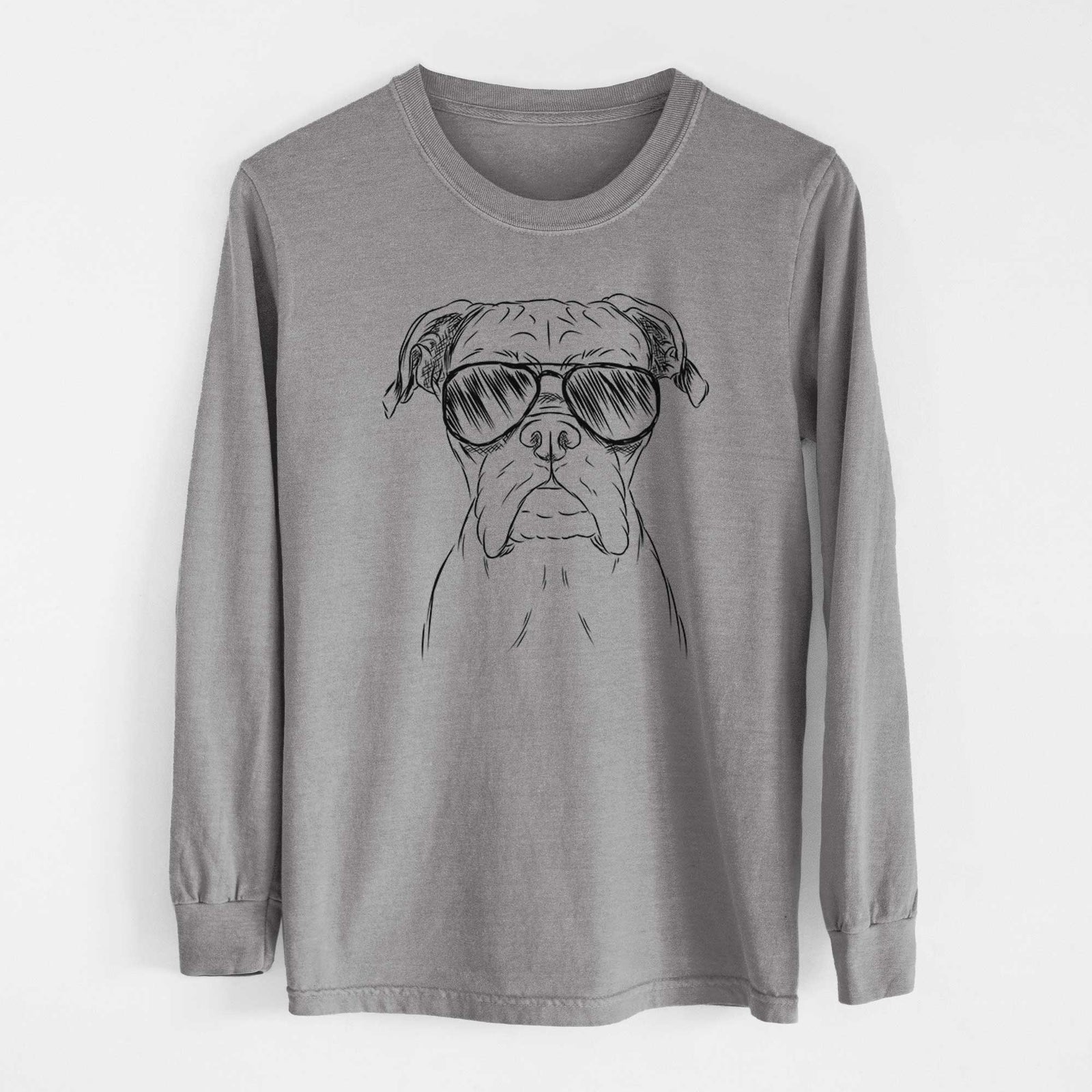 Aviator Axel the Boxer - Men's Heavyweight 100% Cotton Long Sleeve