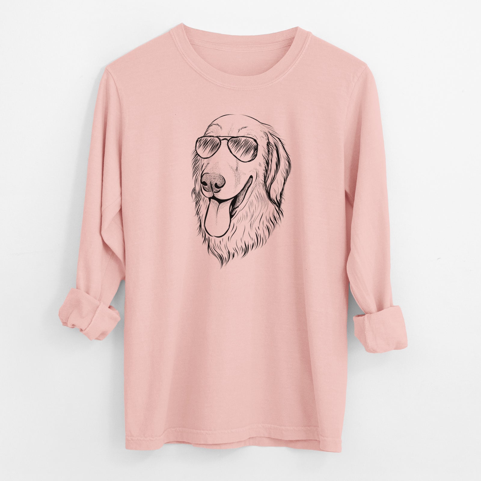 Aviator Bailey the Golden Retriever - Men's Heavyweight 100% Cotton Long Sleeve