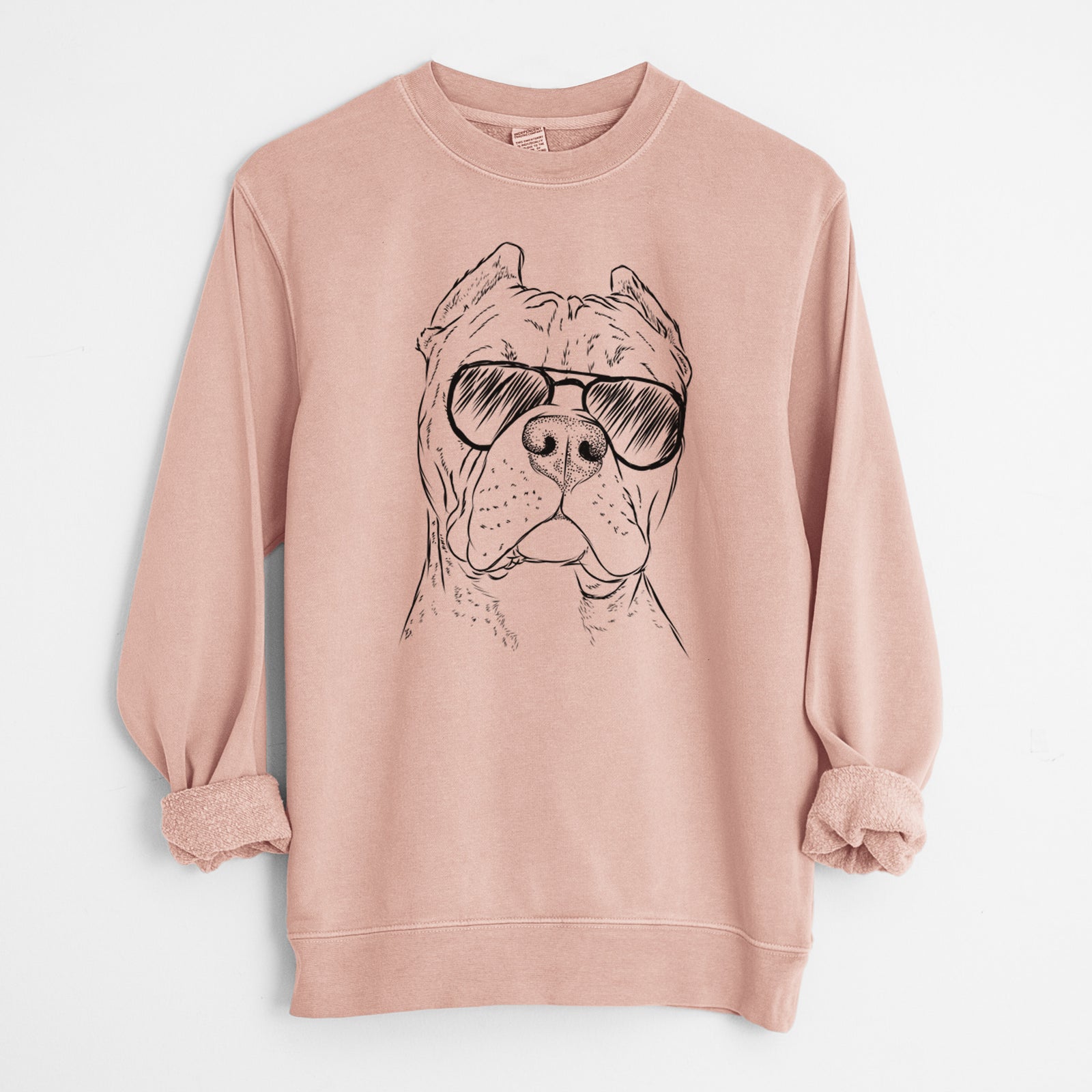 Aviator Bam Bam the Pitbull - Unisex Pigment Dyed Crew Sweatshirt