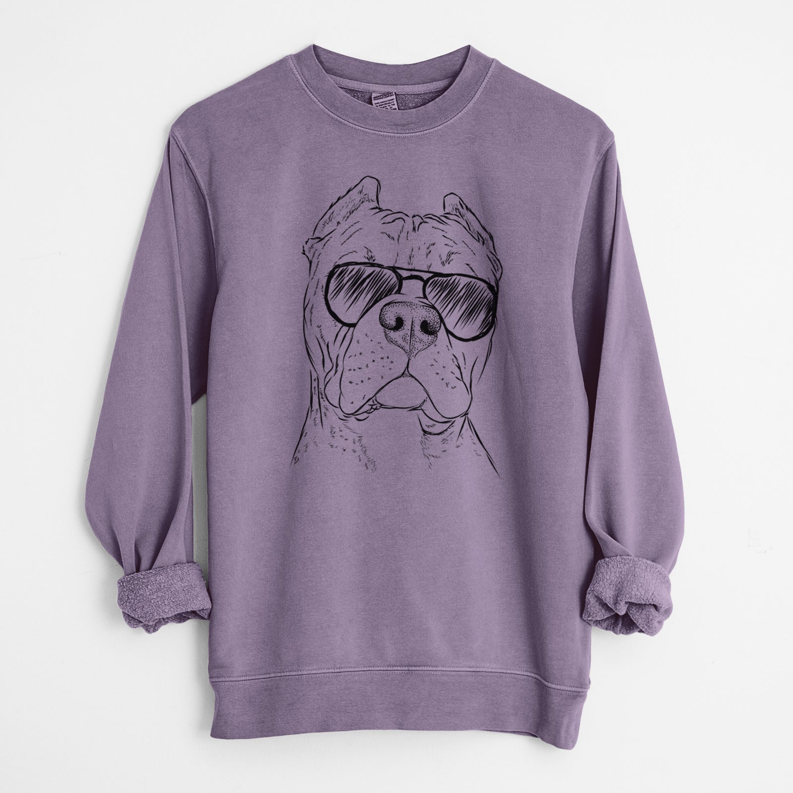 Aviator Bam Bam the Pitbull - Unisex Pigment Dyed Crew Sweatshirt
