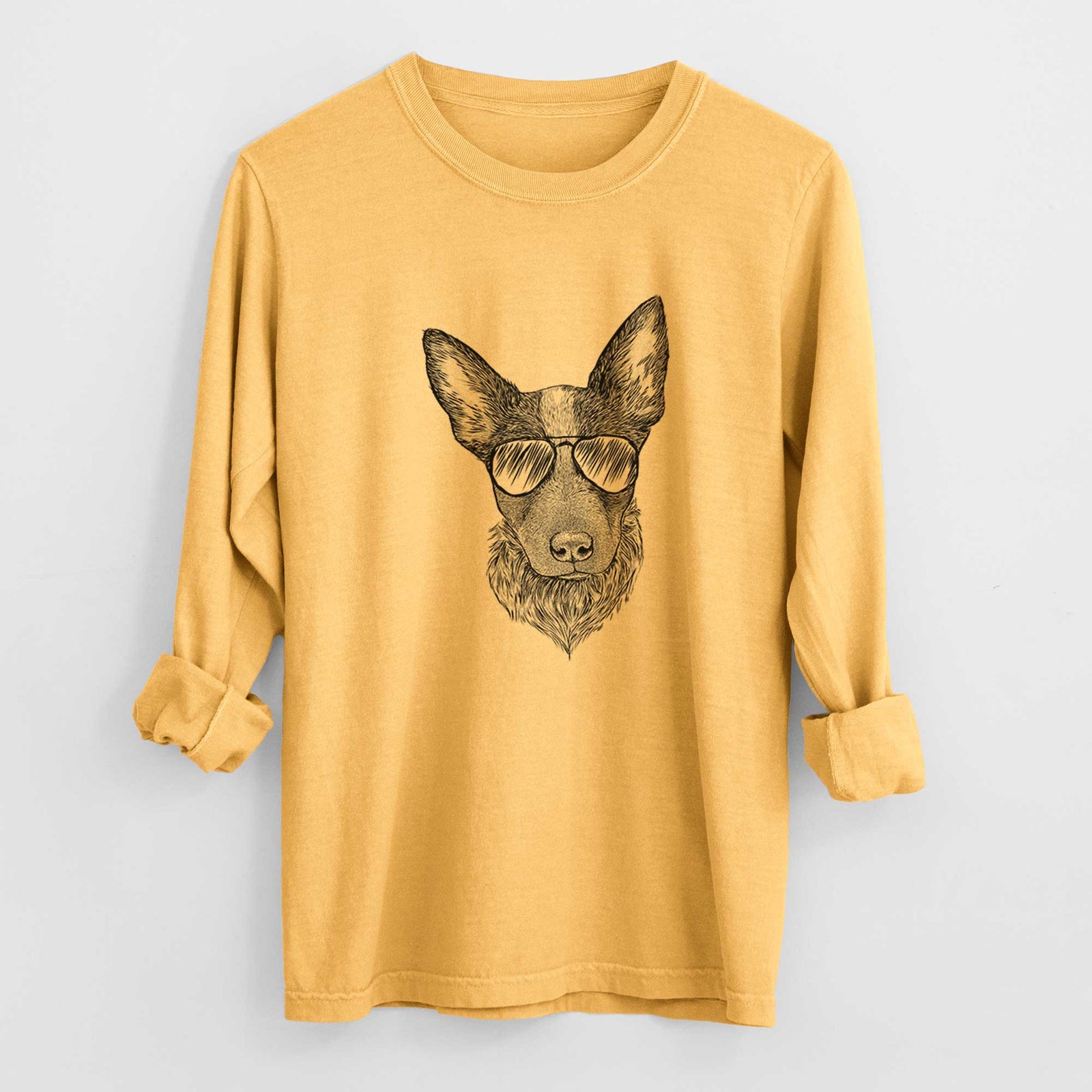 Aviator Bella the Blue Heeler Puppy - Men's Heavyweight 100% Cotton Long Sleeve