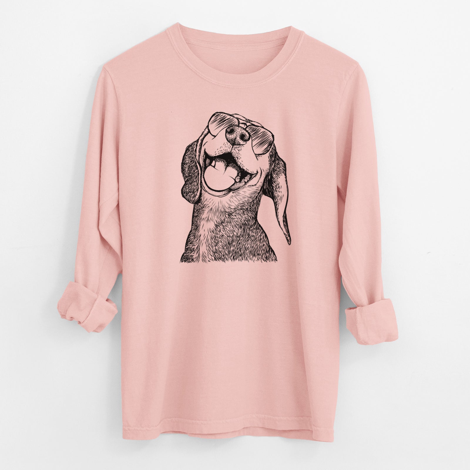 Aviator Belle the Hound Mix - Men's Heavyweight 100% Cotton Long Sleeve