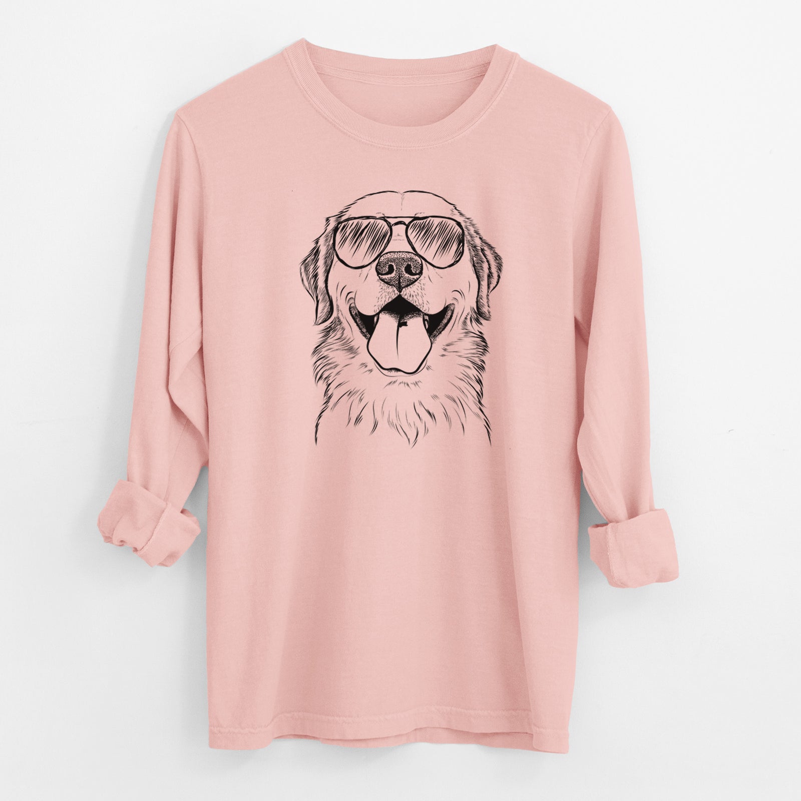 Aviator Bennett the Golden Retriever - Men's Heavyweight 100% Cotton Long Sleeve