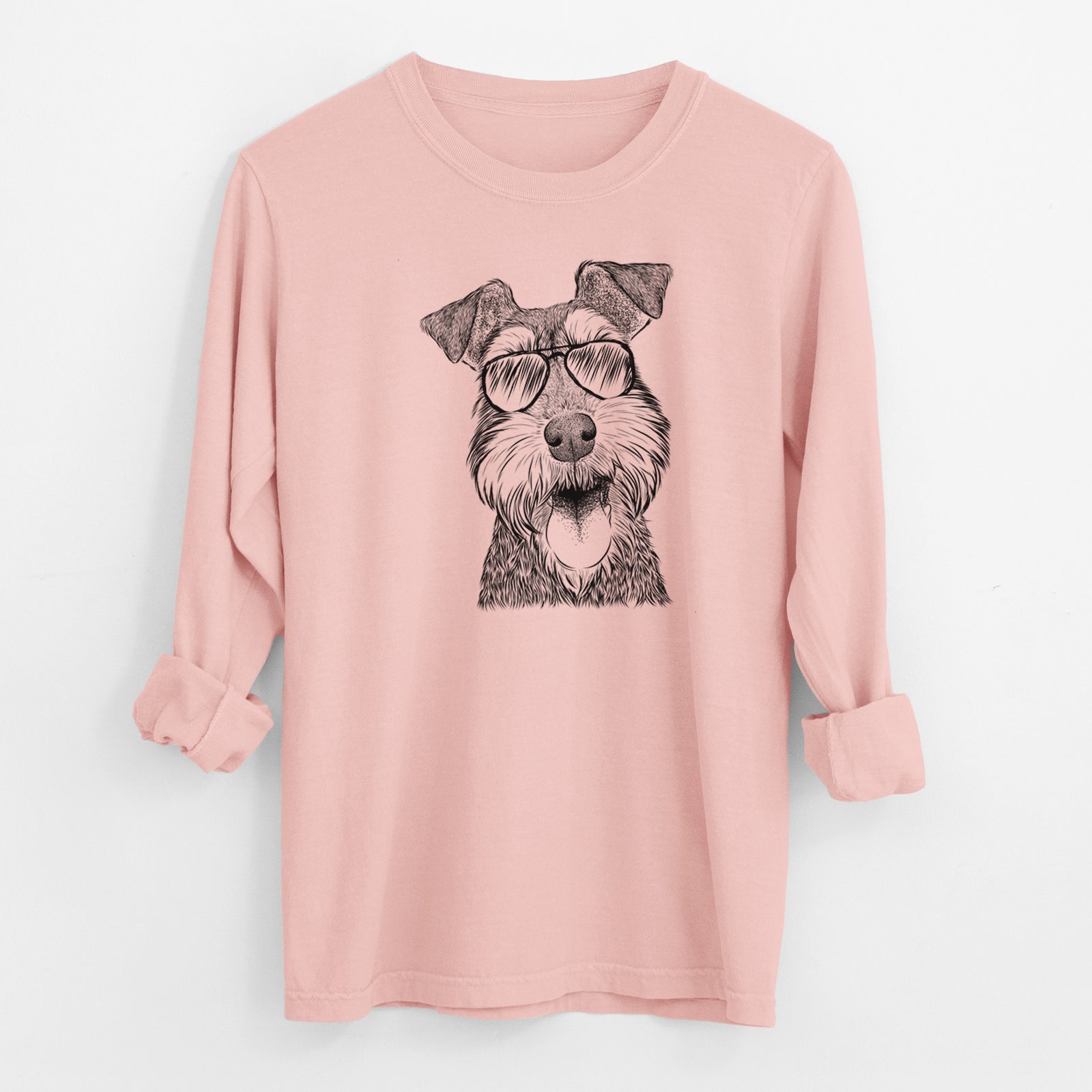 Aviator Bernadette the Mini Schnauzer - Men's Heavyweight 100% Cotton Long Sleeve