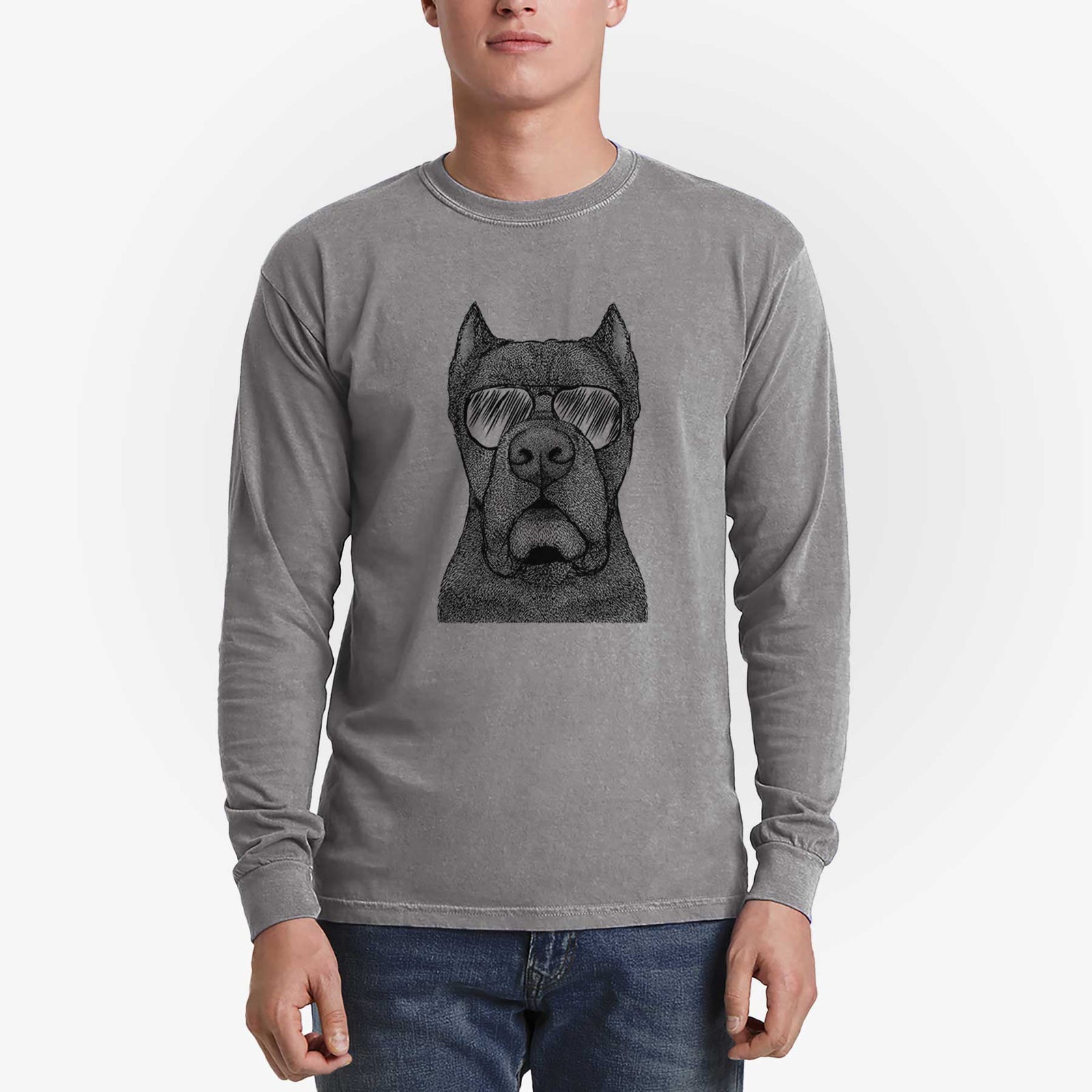 Aviator Bruno the Cane Corso - Men's Heavyweight 100% Cotton Long Sleeve