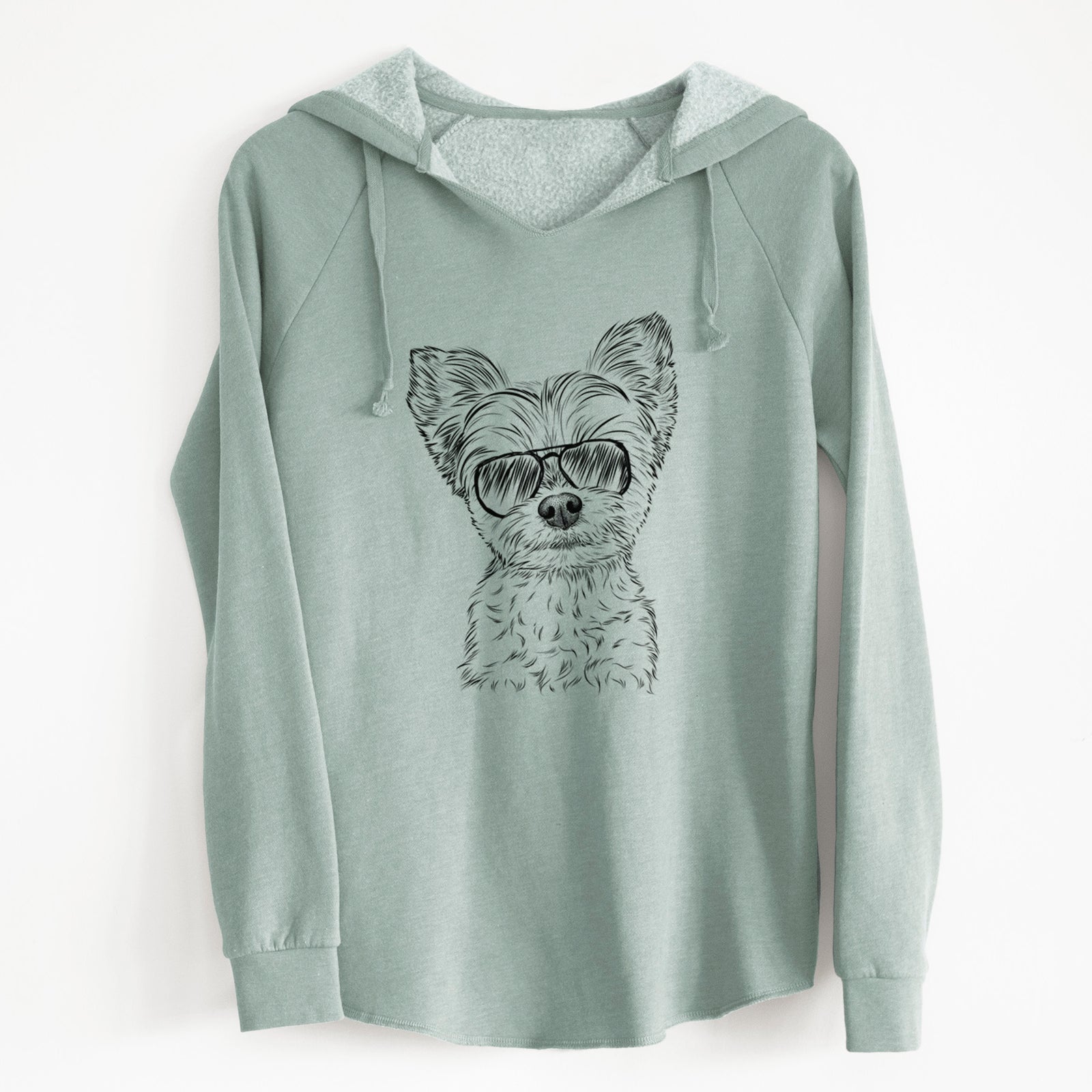 Aviator Chance the Yapper the Yorkshire Terrier - Cali Wave Hooded Sweatshirt