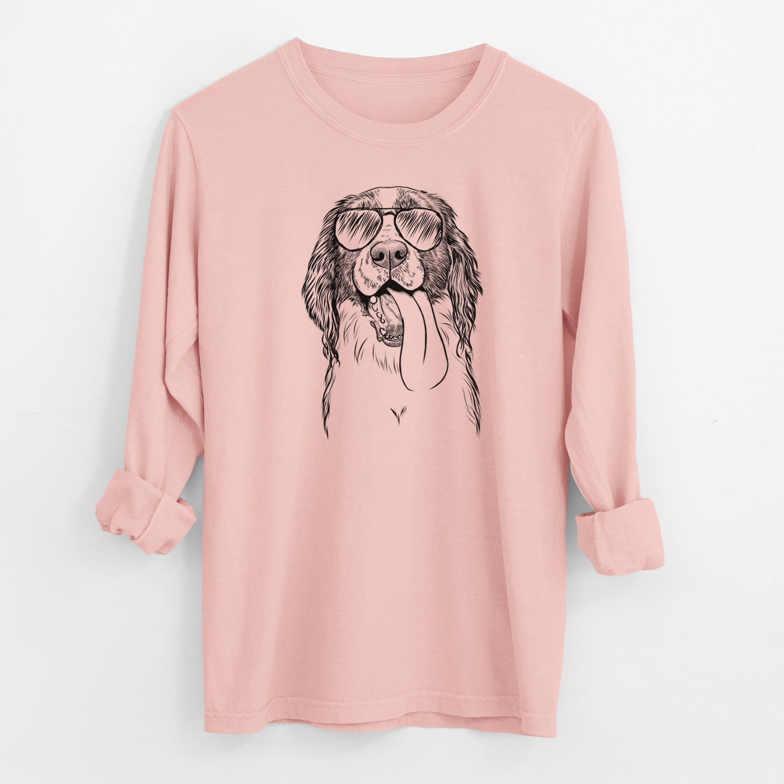 Aviator Duke the English Springer Spaniel - Men's Heavyweight 100% Cotton Long Sleeve