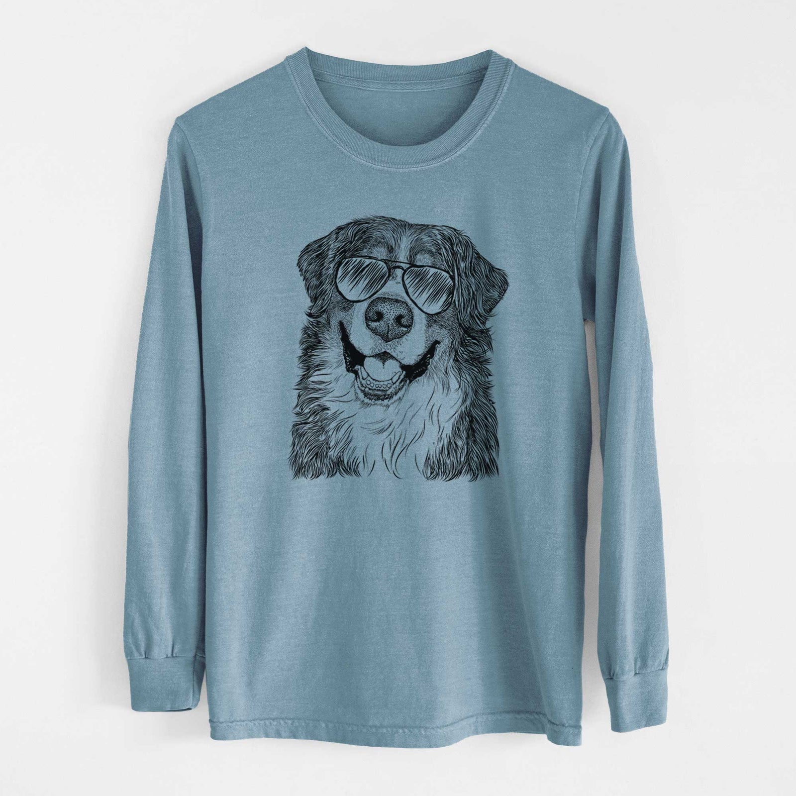 Aviator Eiger the Bernese Mountain Dog - Men's Heavyweight 100% Cotton Long Sleeve