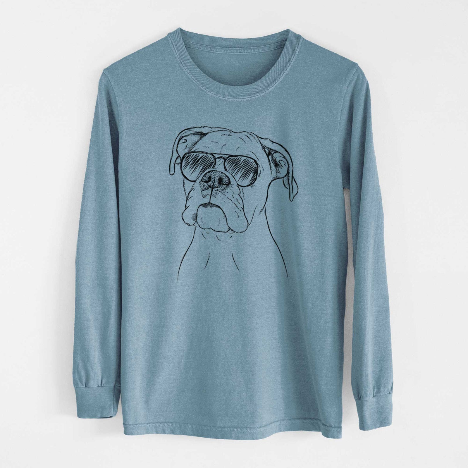Aviator Ellie the Boxer - Men's Heavyweight 100% Cotton Long Sleeve