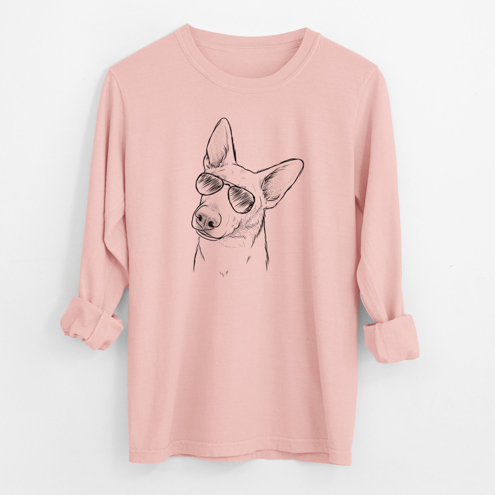 Aviator Elsa the German Shepherd - Men's Heavyweight 100% Cotton Long Sleeve