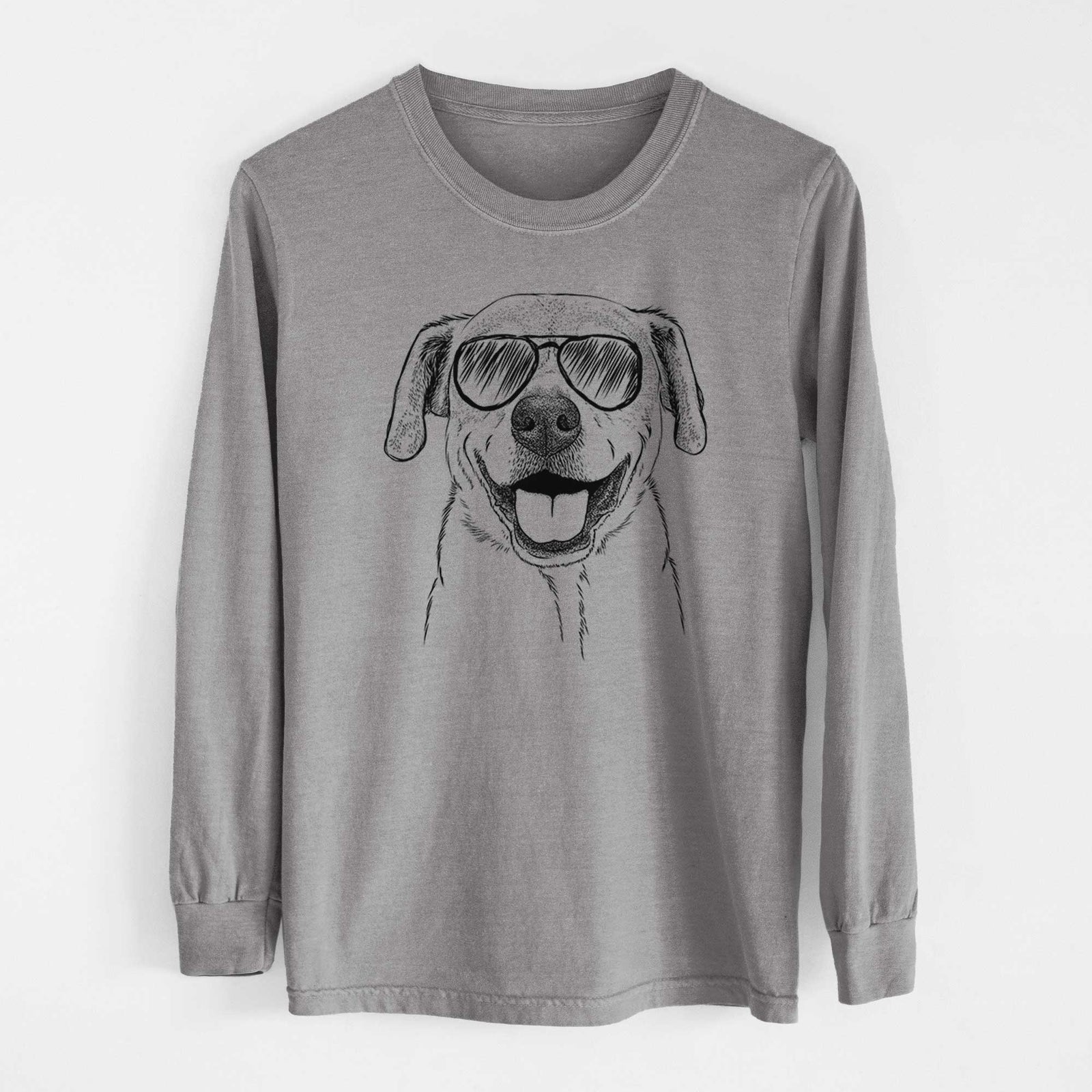 Aviator Ernie the Mixed Breed - Men's Heavyweight 100% Cotton Long Sleeve