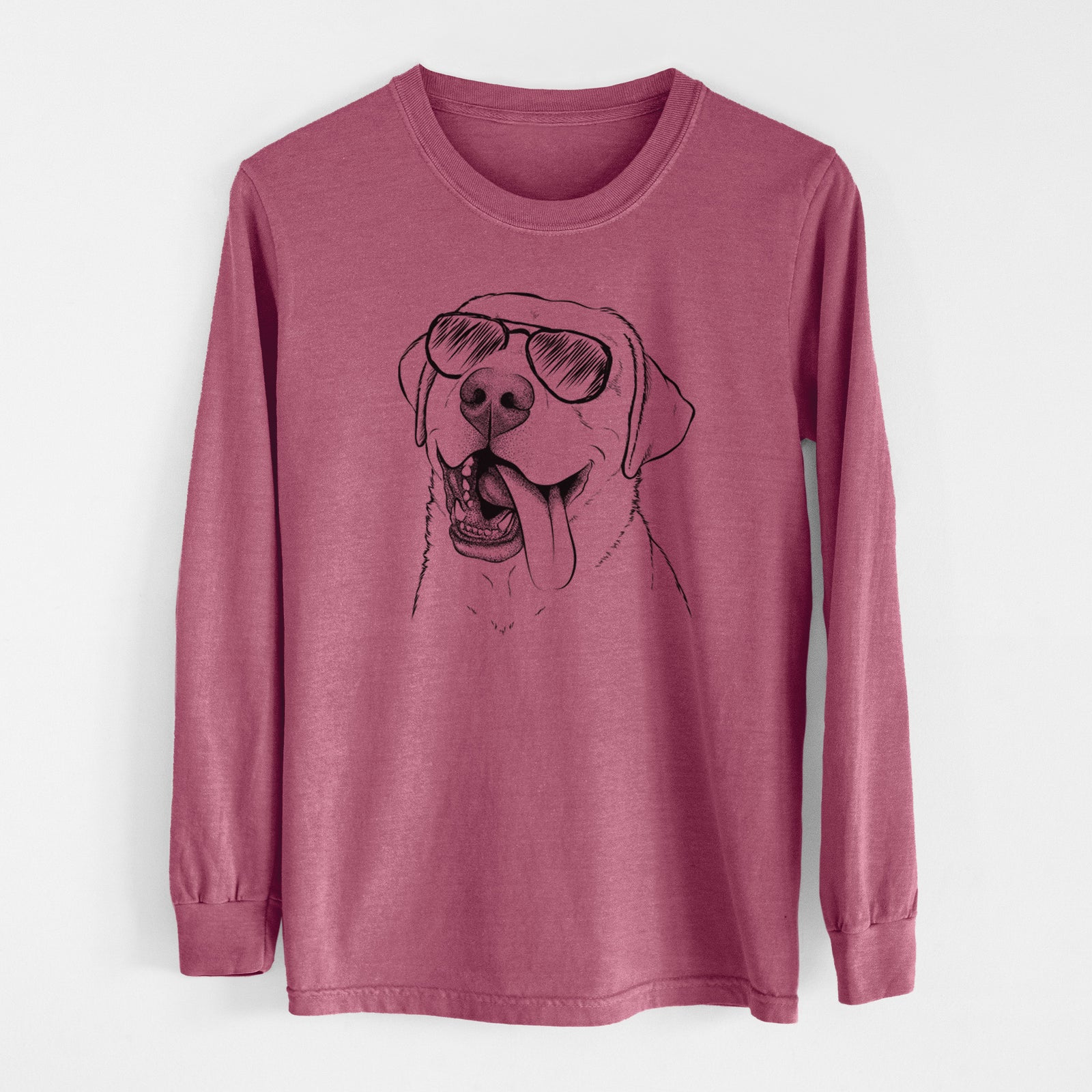 Aviator Finn the Labrador Retriever - Men's Heavyweight 100% Cotton Long Sleeve
