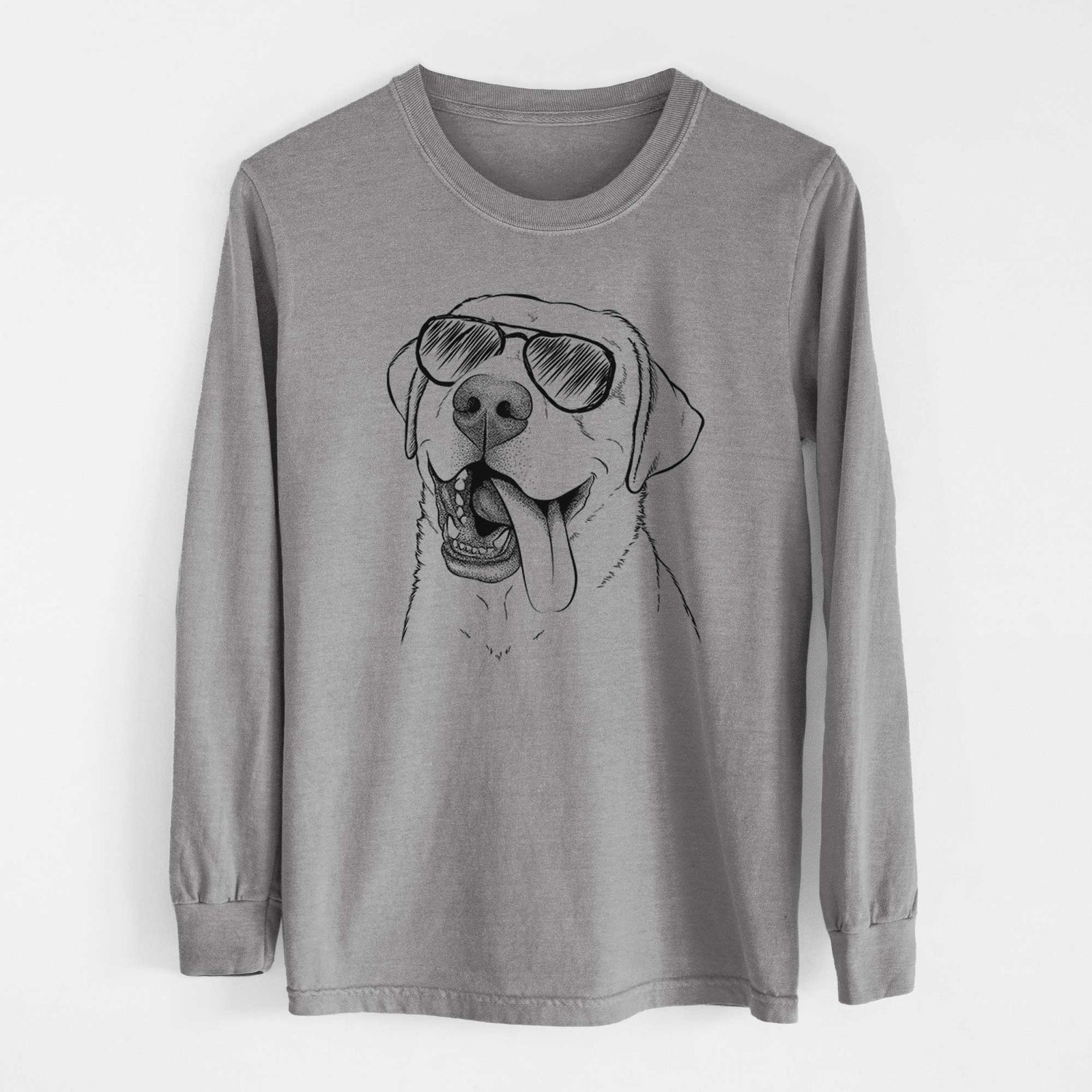 Aviator Finn the Labrador Retriever - Men's Heavyweight 100% Cotton Long Sleeve