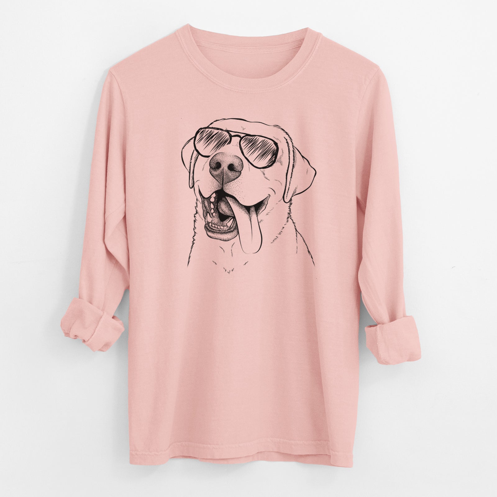 Aviator Finn the Labrador Retriever - Men's Heavyweight 100% Cotton Long Sleeve