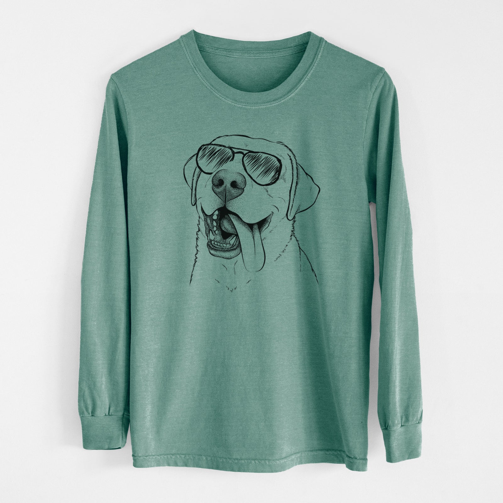 Aviator Finn the Labrador Retriever - Men's Heavyweight 100% Cotton Long Sleeve