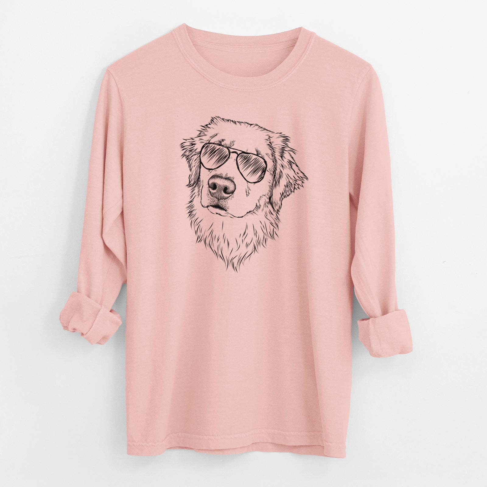 Aviator Fiona the Golden Retriever - Men's Heavyweight 100% Cotton Long Sleeve