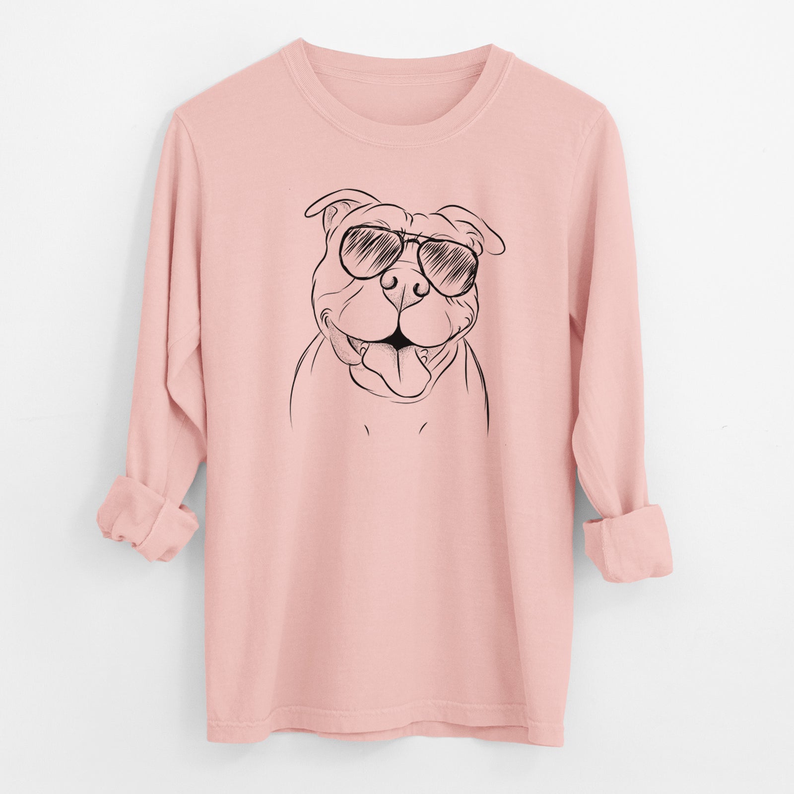 Aviator Floki the American Bully - Men's Heavyweight 100% Cotton Long Sleeve