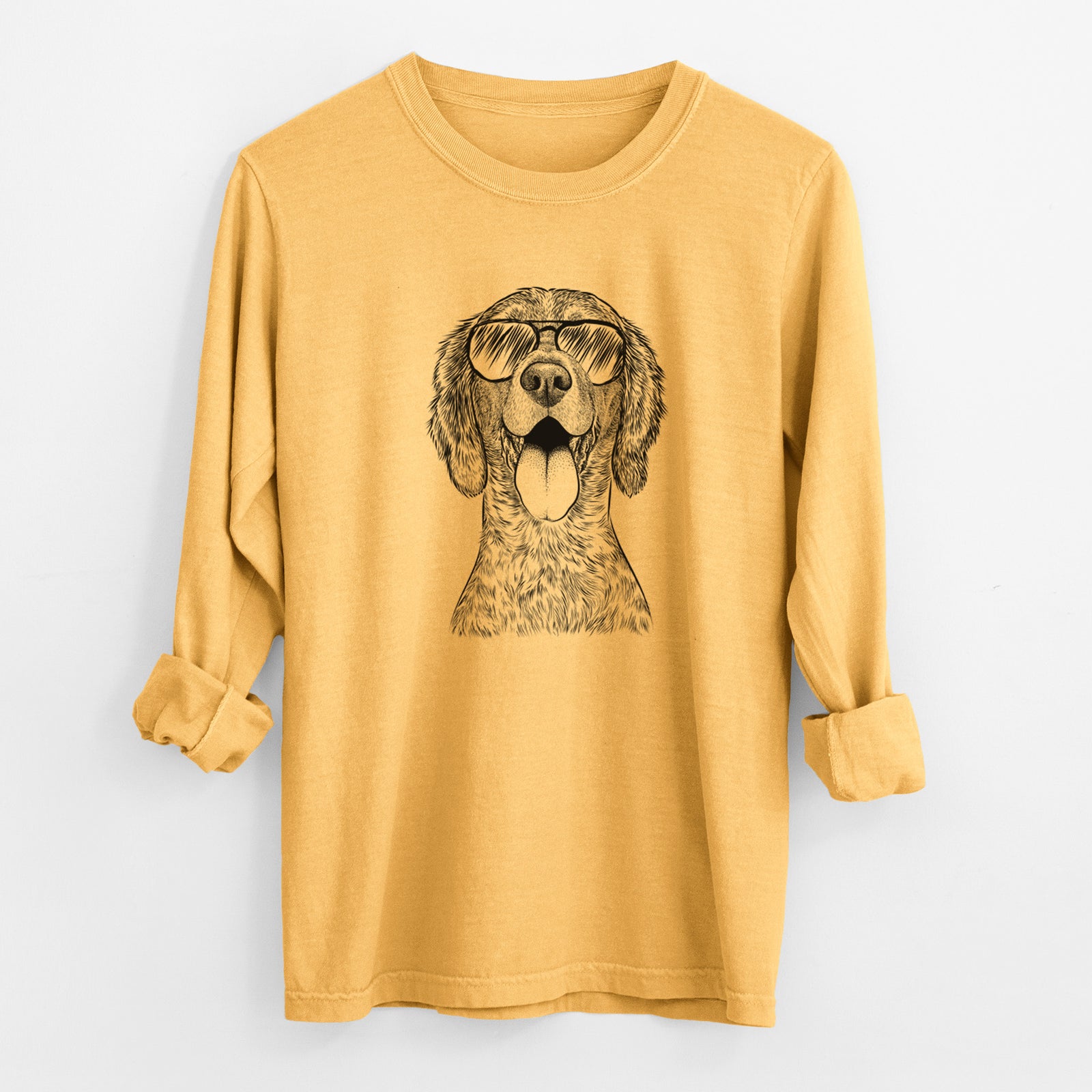 Aviator Freddy the English Setter - Men's Heavyweight 100% Cotton Long Sleeve