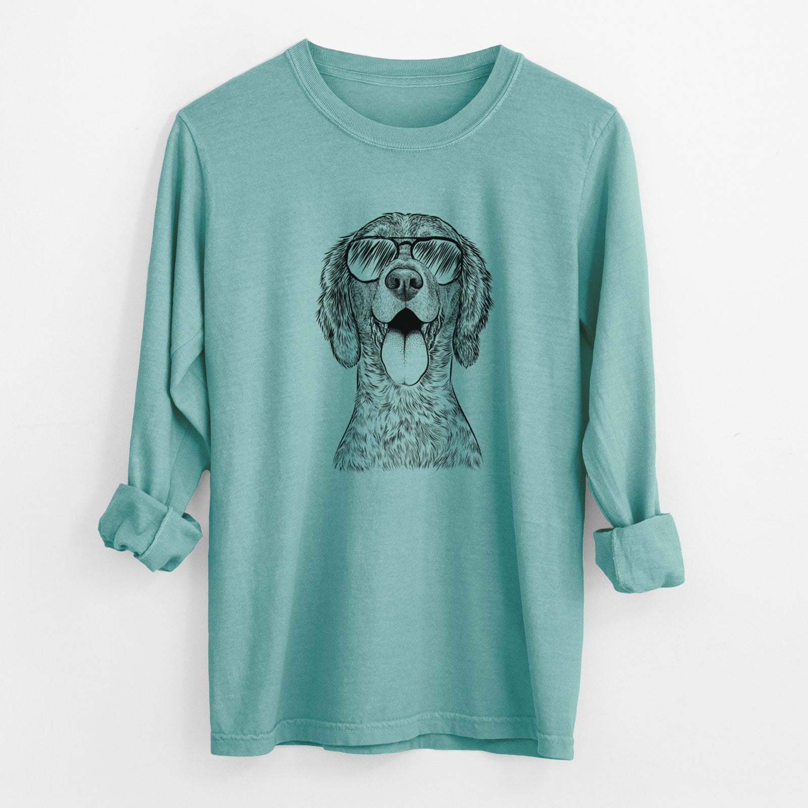 Aviator Freddy the English Setter - Men's Heavyweight 100% Cotton Long Sleeve