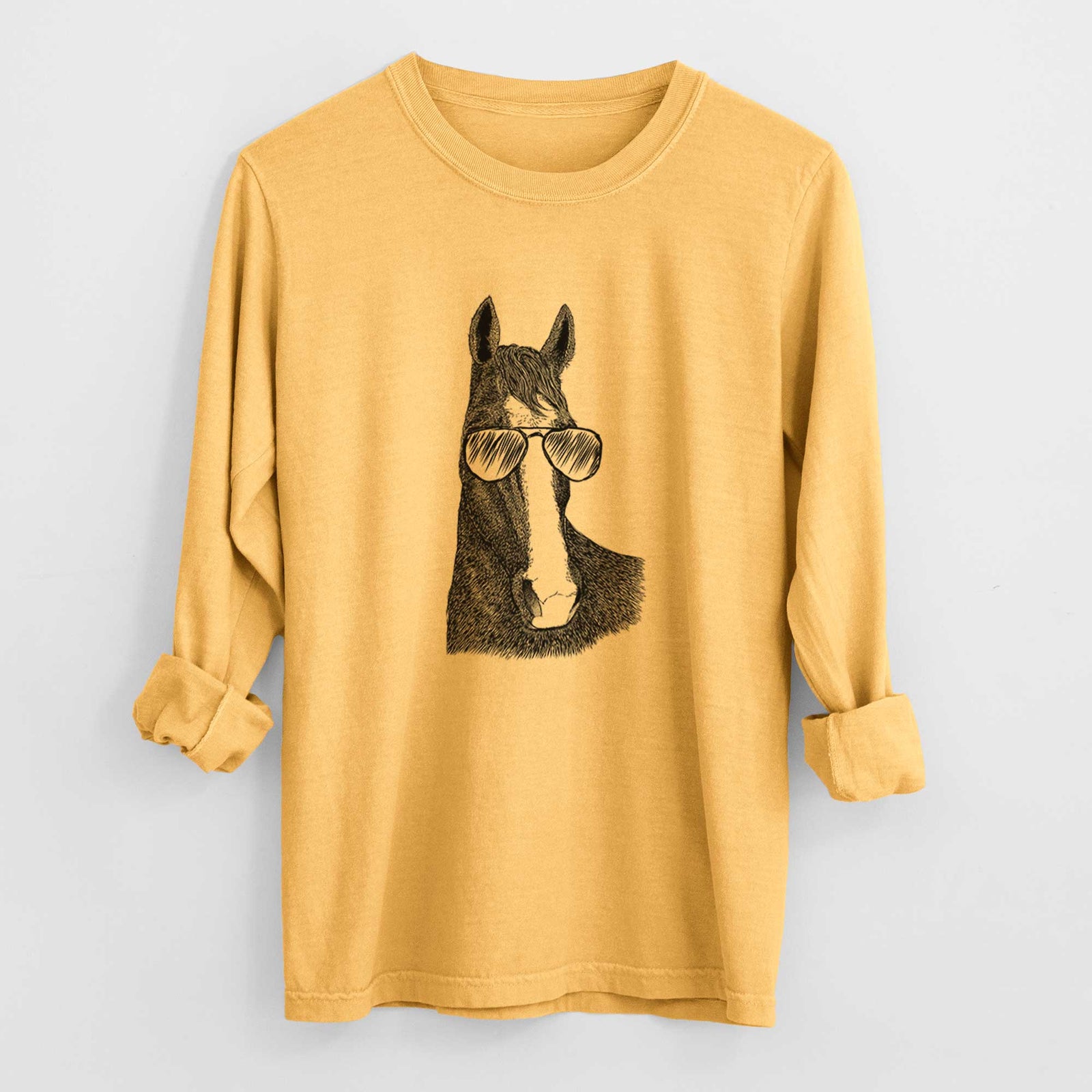 Aviator Gibson the Tennessee Walking Horse - Men's Heavyweight 100% Cotton Long Sleeve