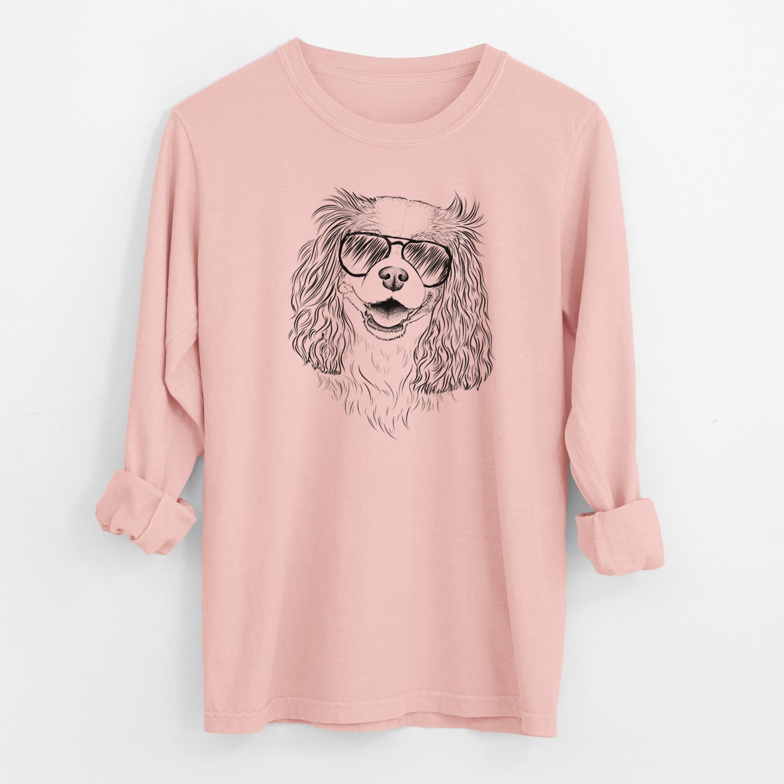 Aviator Halley Comet the Cavalier King Charles Spaniel - Men's Heavyweight 100% Cotton Long Sleeve