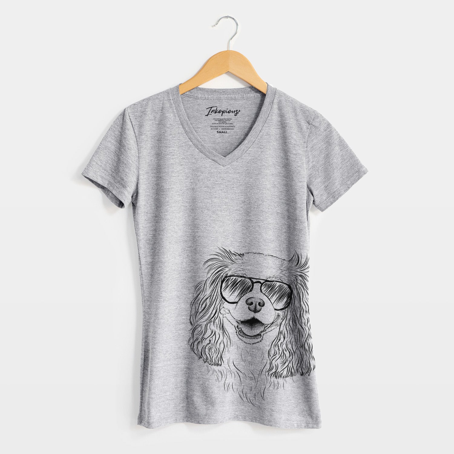 Aviator Halley Comet the Cavalier King Charles Spaniel - Women's V-neck Shirt
