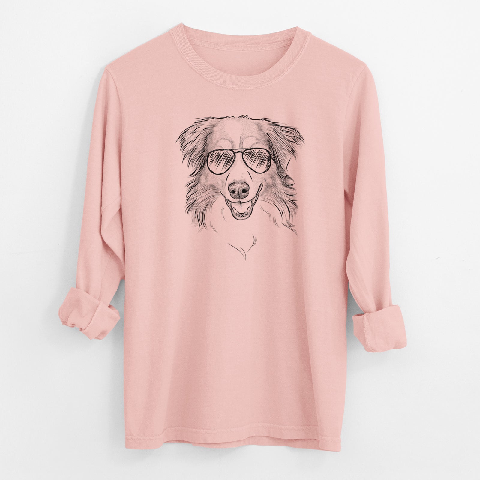 Aviator Hattie the Australian Shepherd - Men's Heavyweight 100% Cotton Long Sleeve