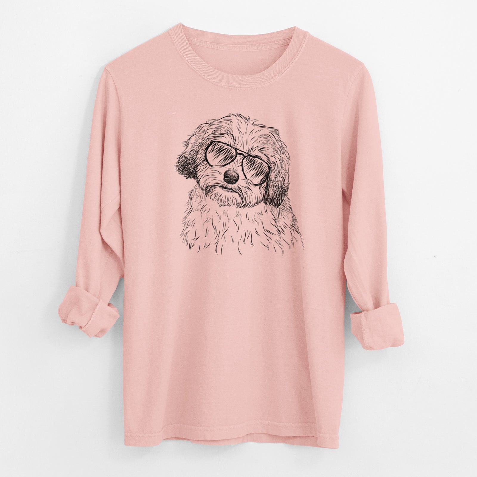 Aviator Henry the Havanese - Men's Heavyweight 100% Cotton Long Sleeve