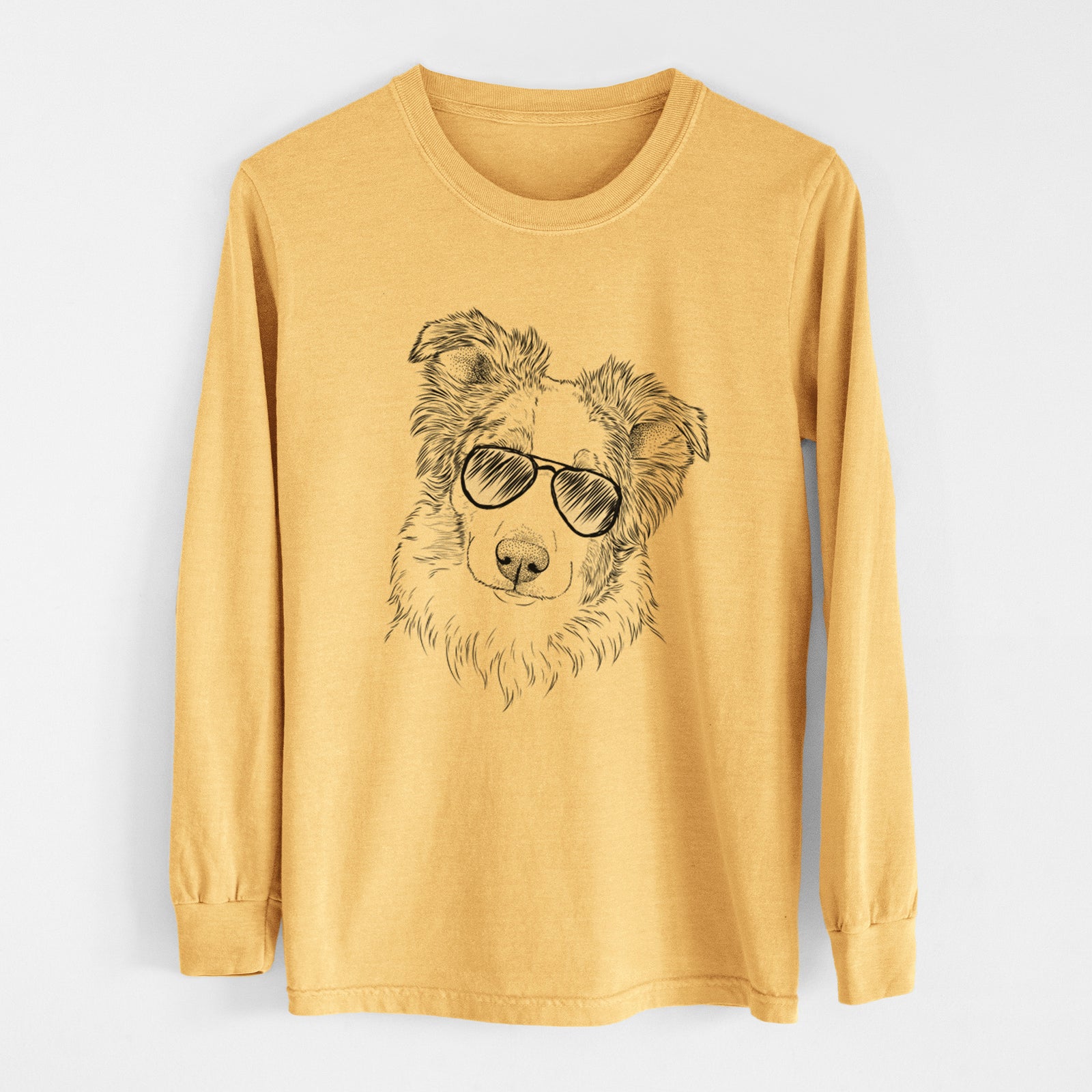 Aviators HoneyBee the Miniature Australian Shepherd - Heavyweight 100% Cotton Long Sleeve
