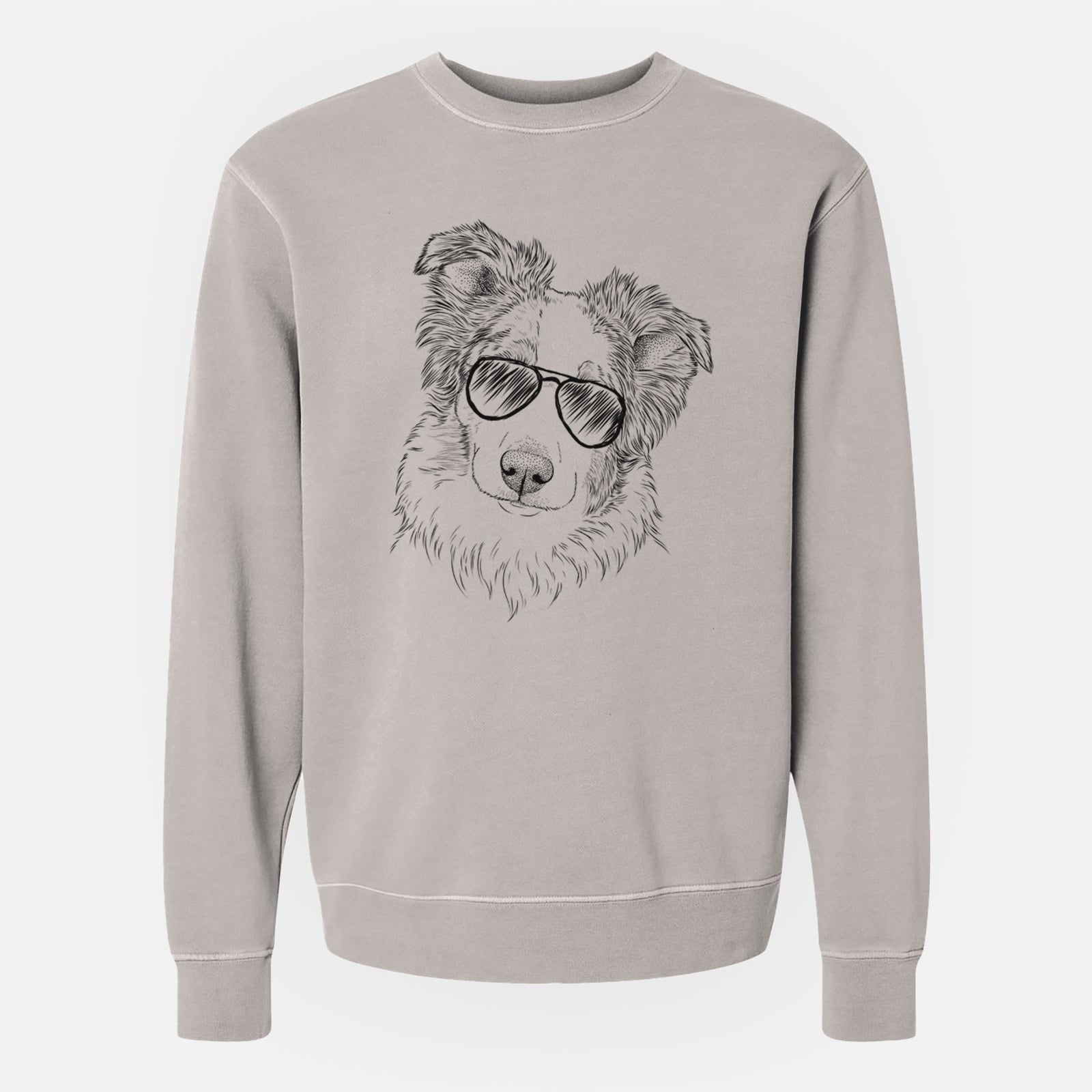 Aviator HoneyBee the Miniature Australian Shepherd - Unisex Pigment Dyed Crew Sweatshirt