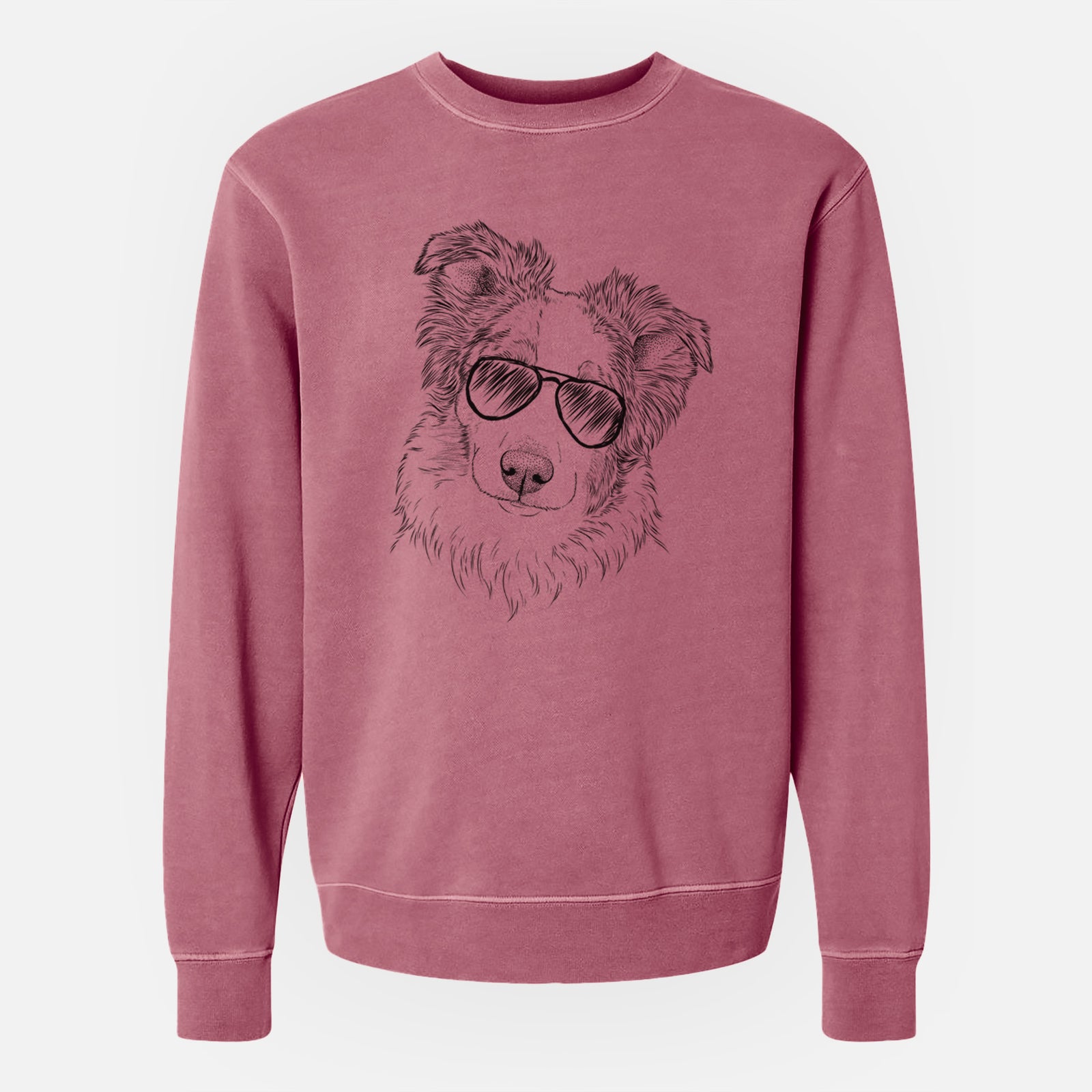 Aviator HoneyBee the Miniature Australian Shepherd - Unisex Pigment Dyed Crew Sweatshirt