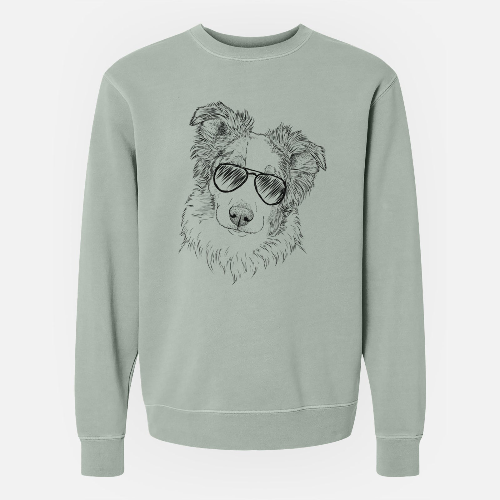 Aviator HoneyBee the Miniature Australian Shepherd - Unisex Pigment Dyed Crew Sweatshirt