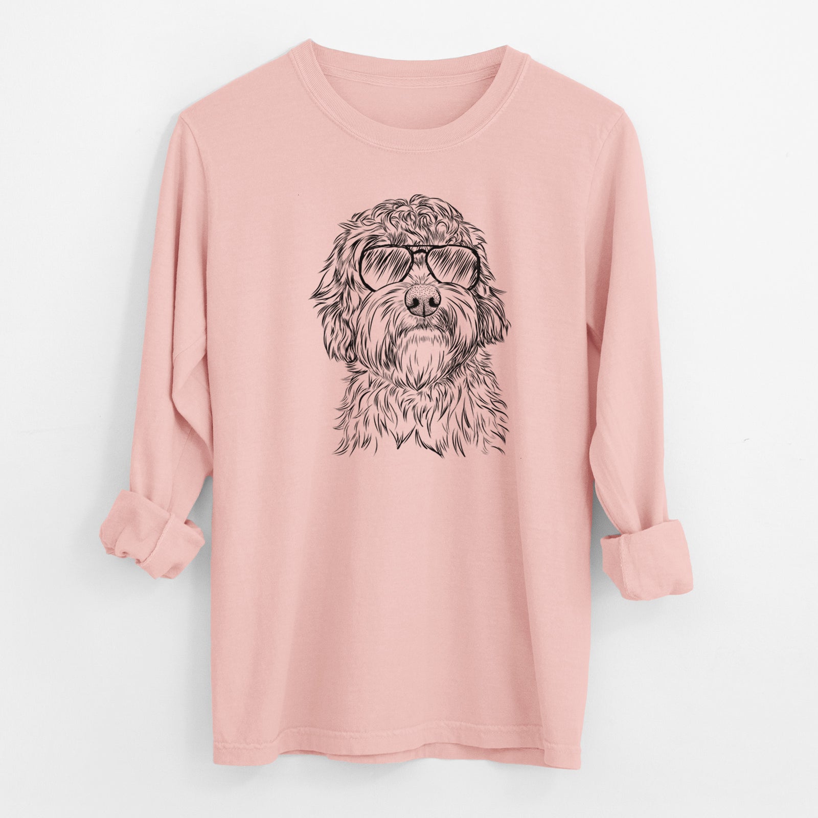 Aviator Huckleberry the Australian Labradoodle - Men's Heavyweight 100% Cotton Long Sleeve