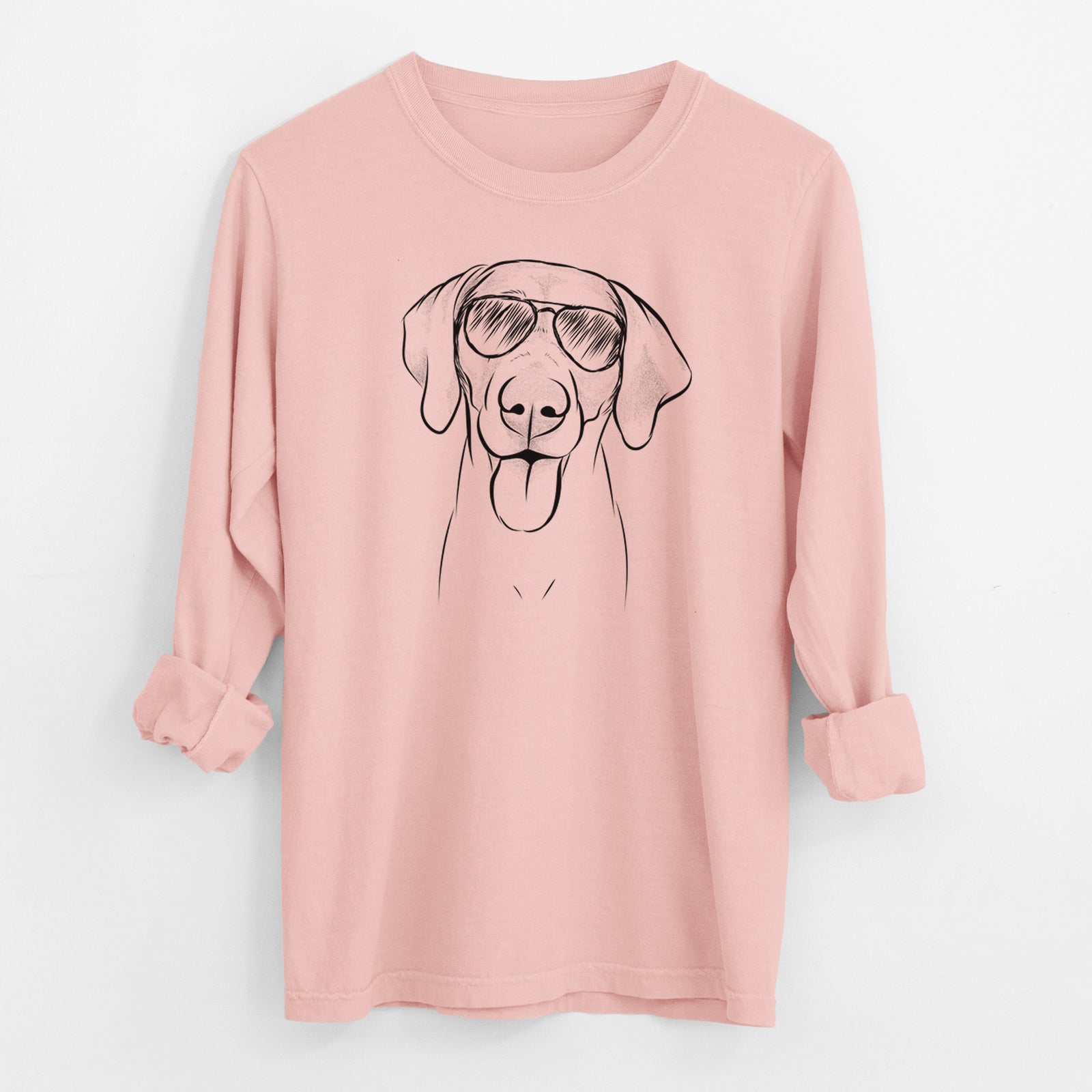 Aviator Jackson the Weimaraner - Men's Heavyweight 100% Cotton Long Sleeve