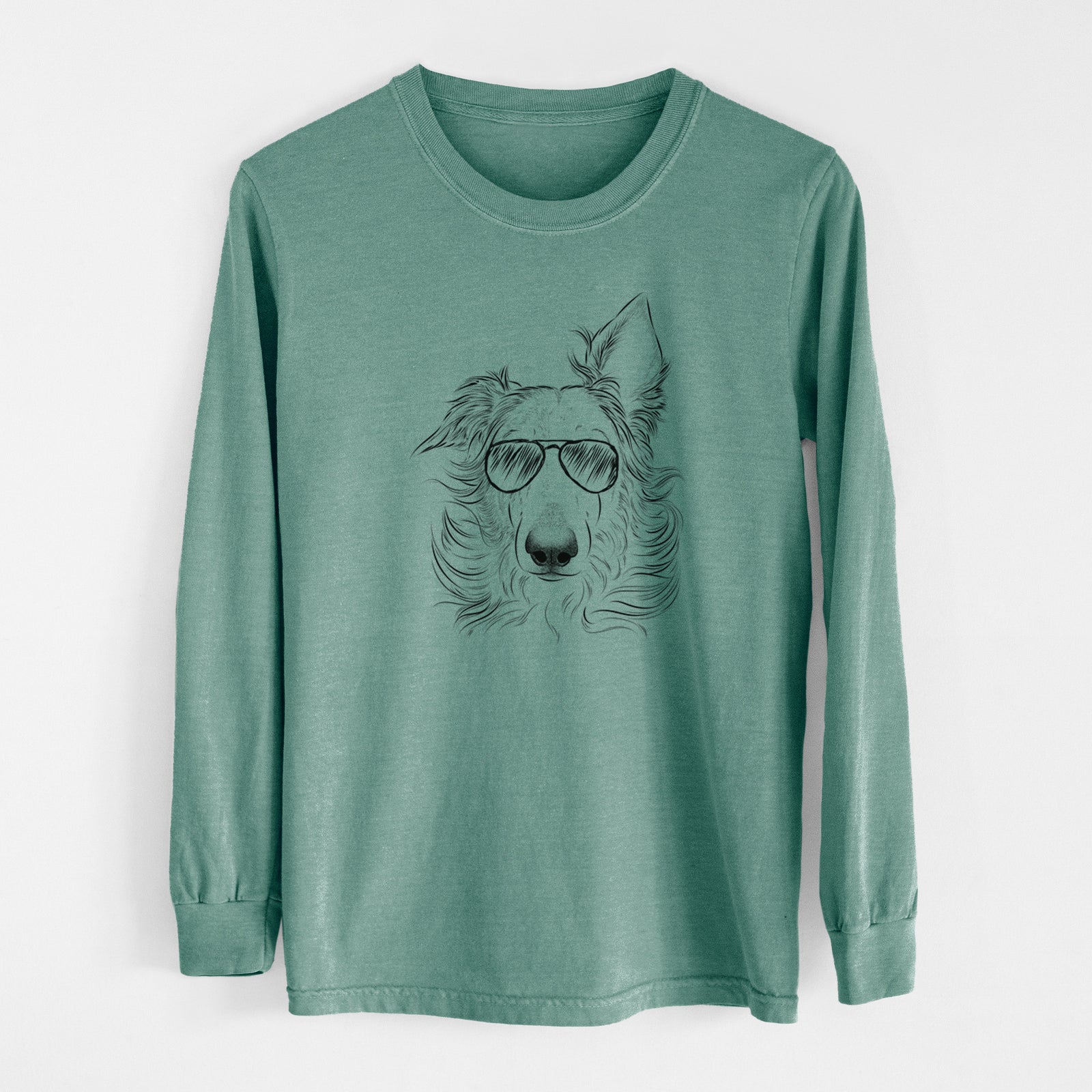 Aviator Jasha the Borzoi - Men's Heavyweight 100% Cotton Long Sleeve