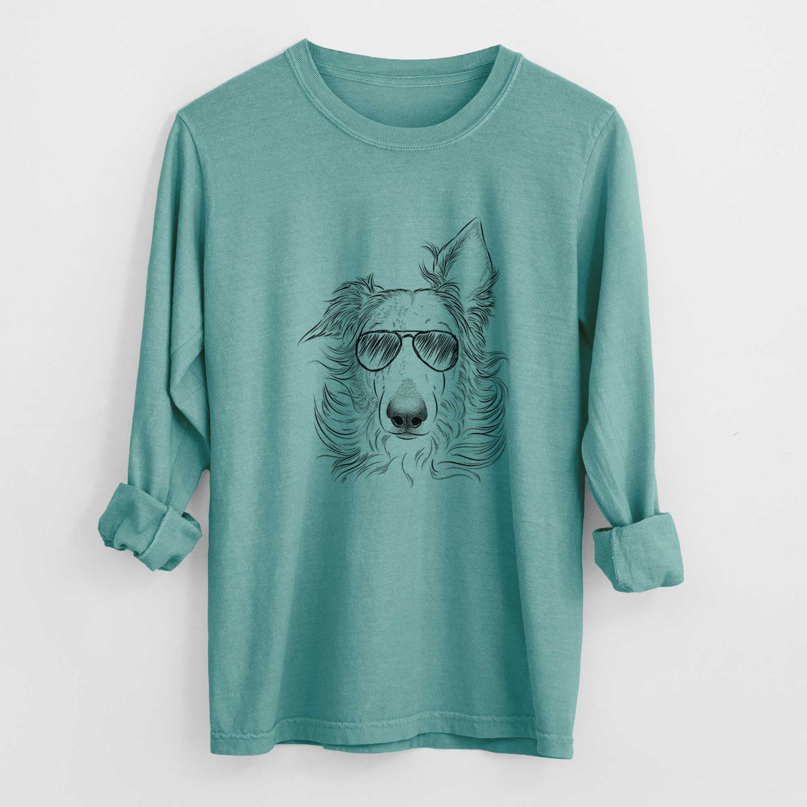 Aviator Jasha the Borzoi - Men's Heavyweight 100% Cotton Long Sleeve