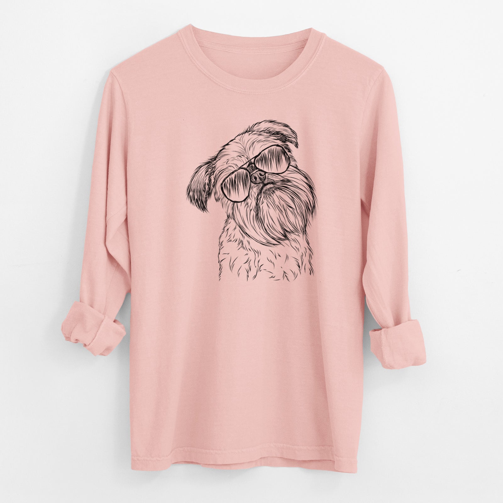 Aviator Jasper Joe the Brussels Griffon - Men's Heavyweight 100% Cotton Long Sleeve