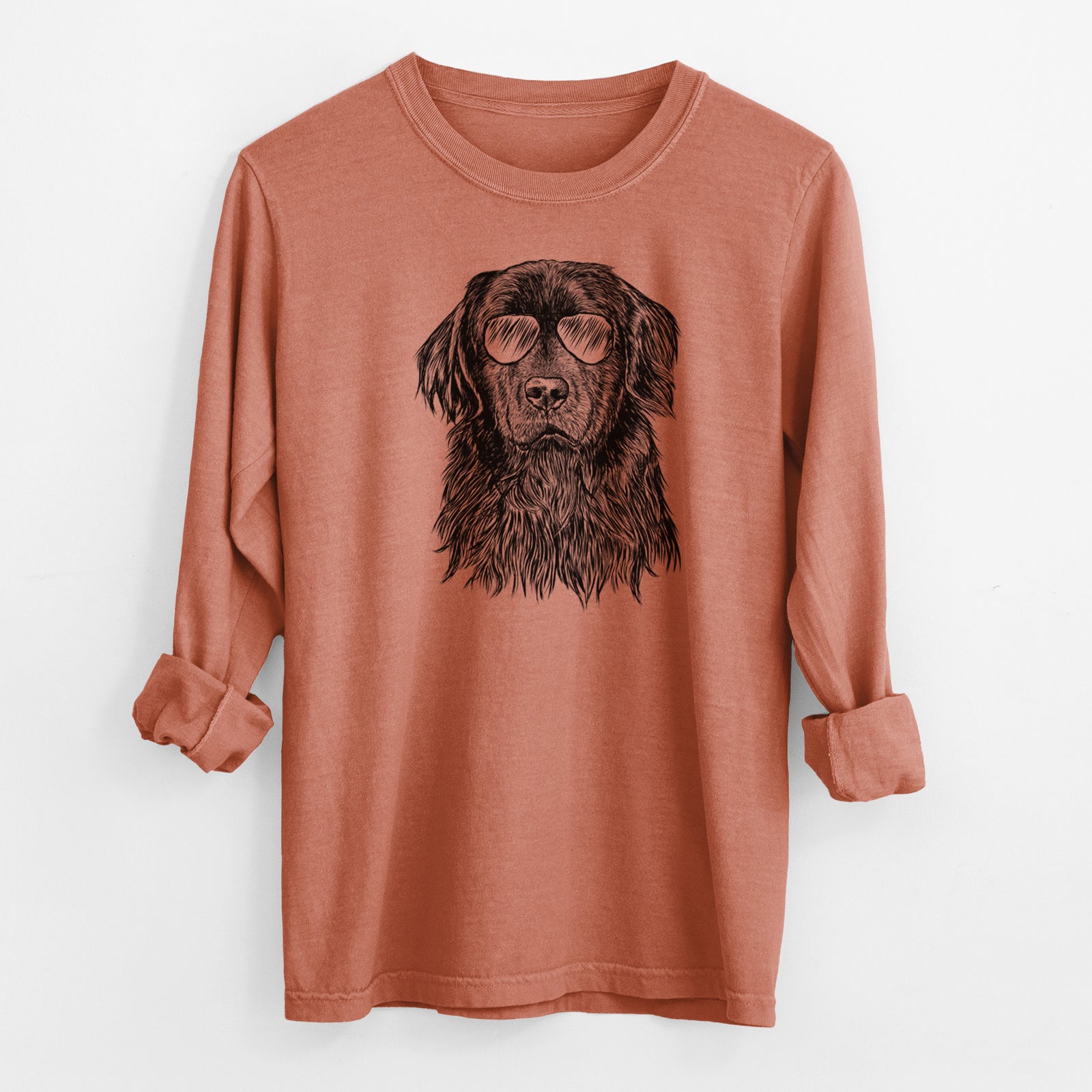 Aviator Jinx the Newfoundland - Men's Heavyweight 100% Cotton Long Sleeve