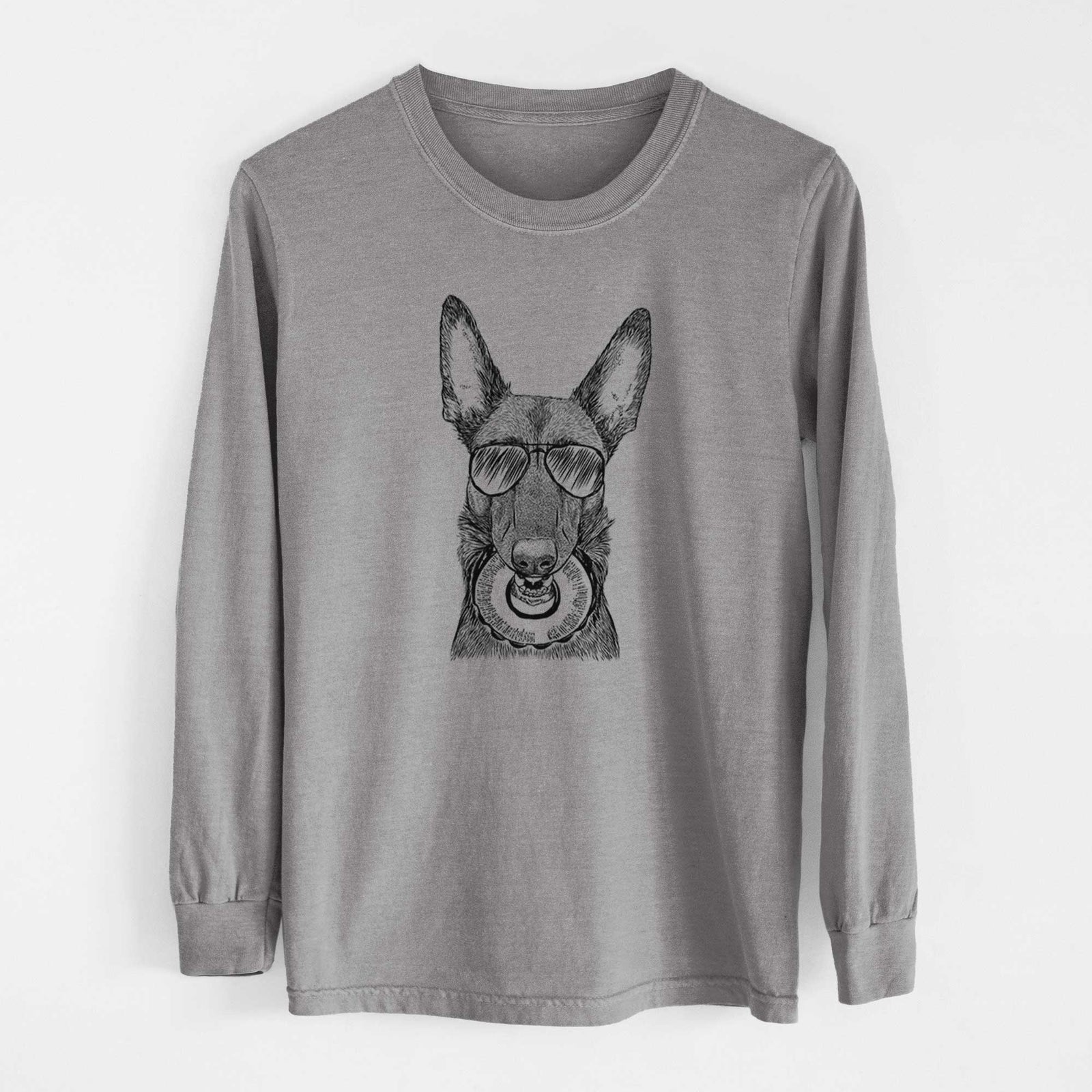 Aviator Juno the Belgian Malinois - Men's Heavyweight 100% Cotton Long Sleeve