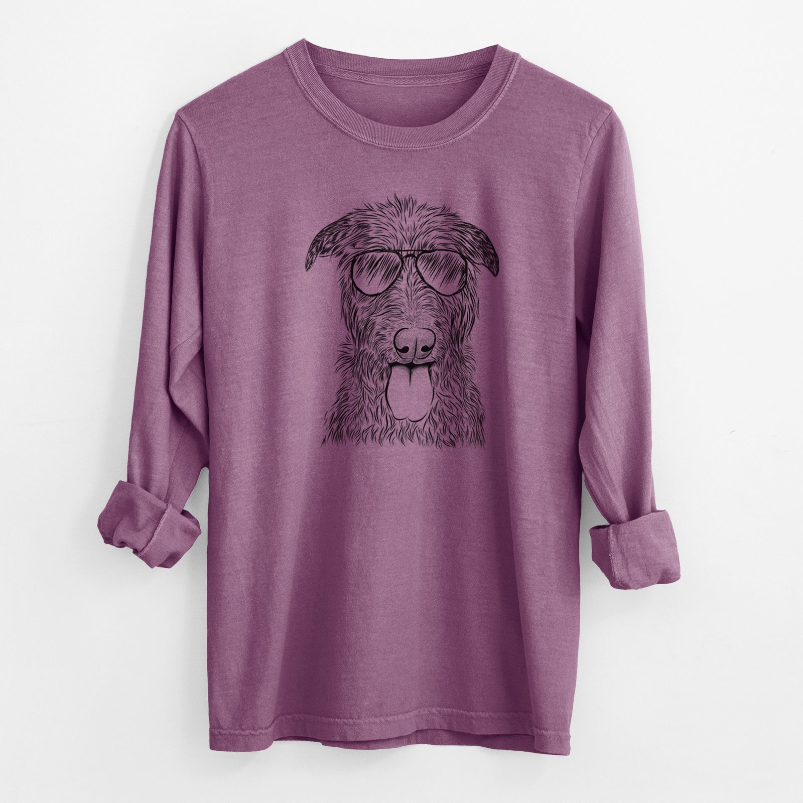 Aviator Keeva the Irish Wolfhound - Men's Heavyweight 100% Cotton Long Sleeve