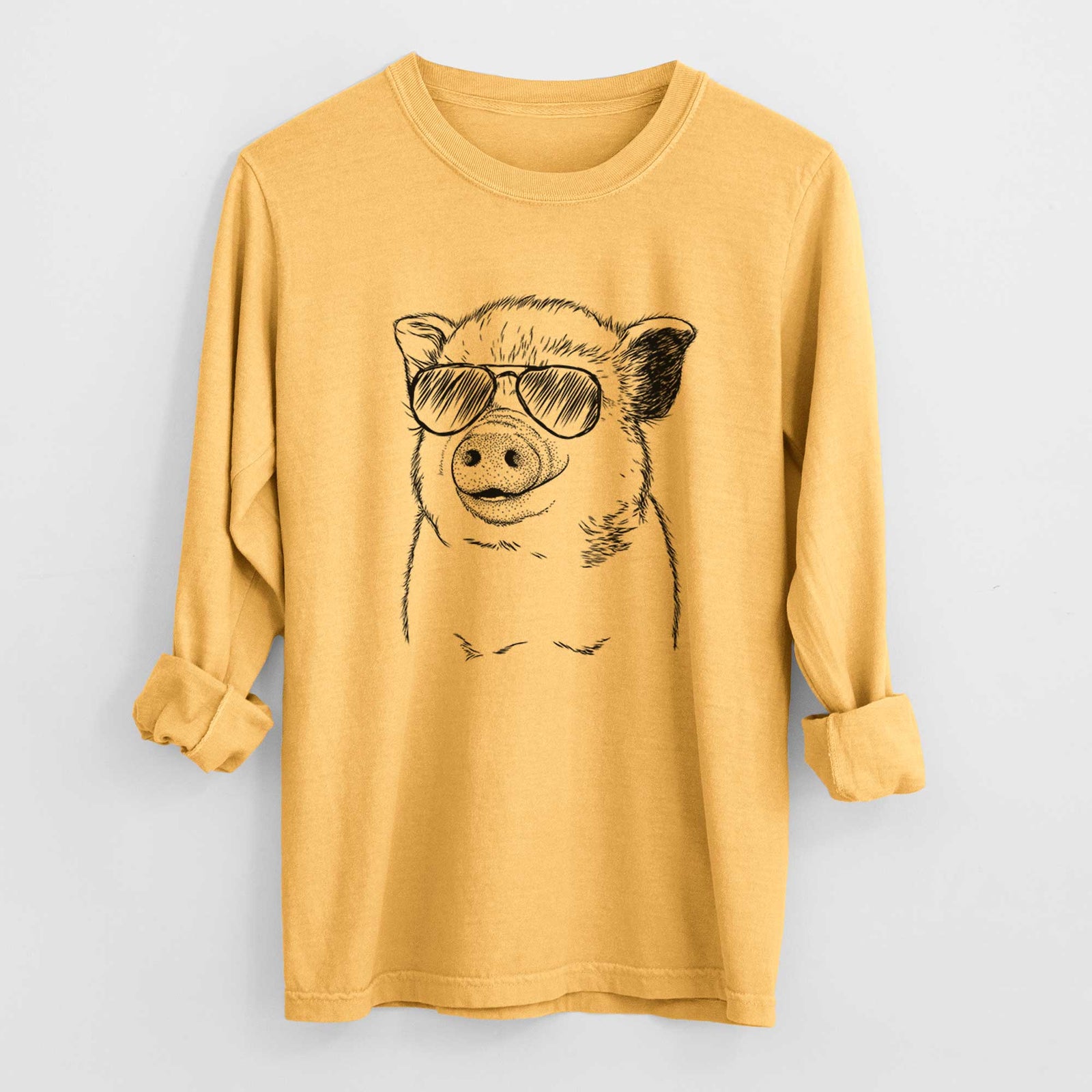 Aviator Kevin the Spotted Pig - Men's Heavyweight 100% Cotton Long Sleeve