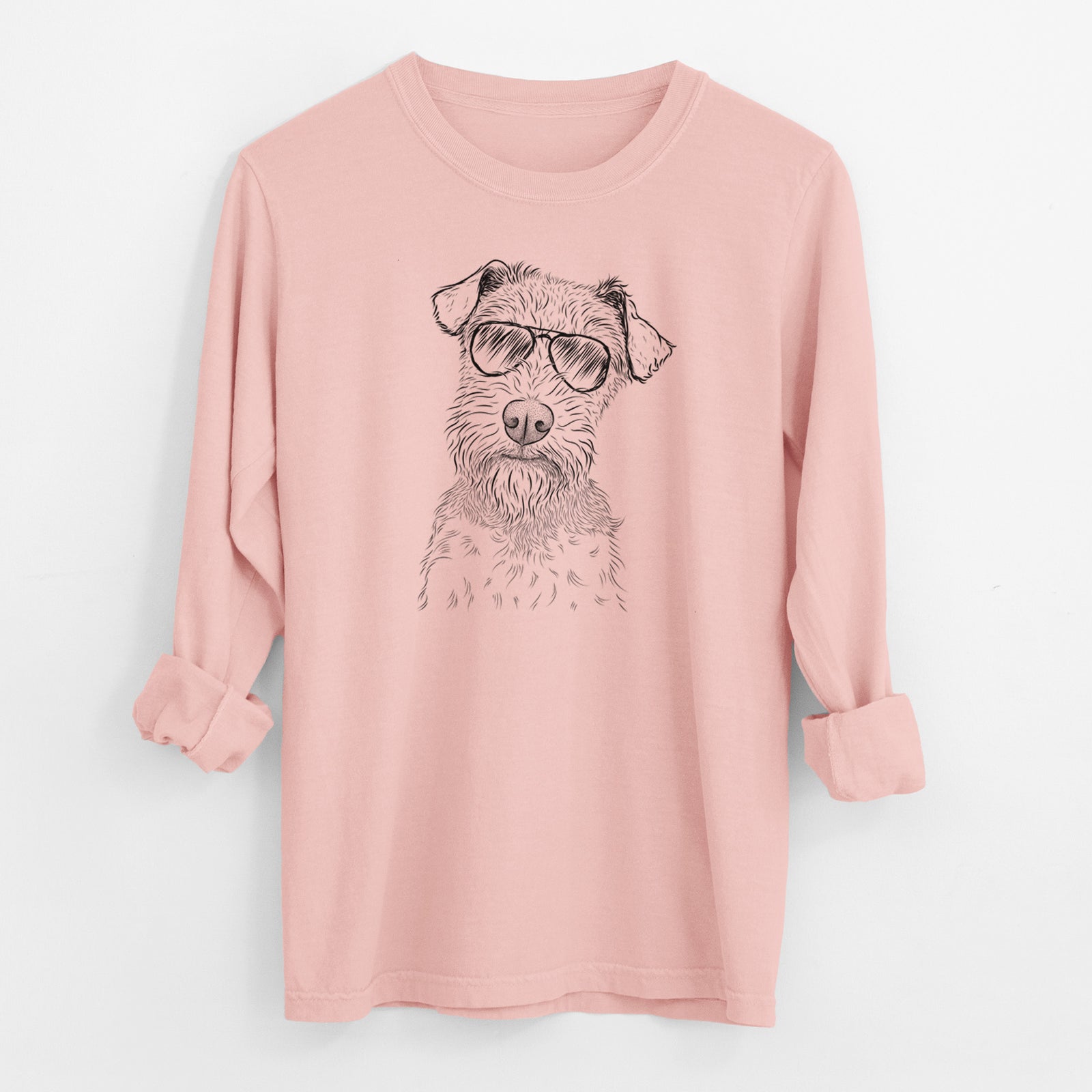 Aviator Kiara the Welsh Terrier - Men's Heavyweight 100% Cotton Long Sleeve