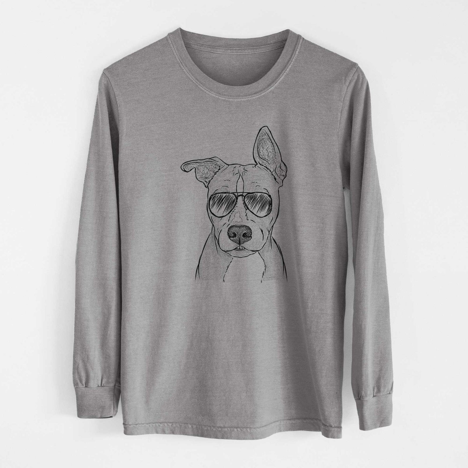 Aviator Kisses the Pitbull - Men's Heavyweight 100% Cotton Long Sleeve