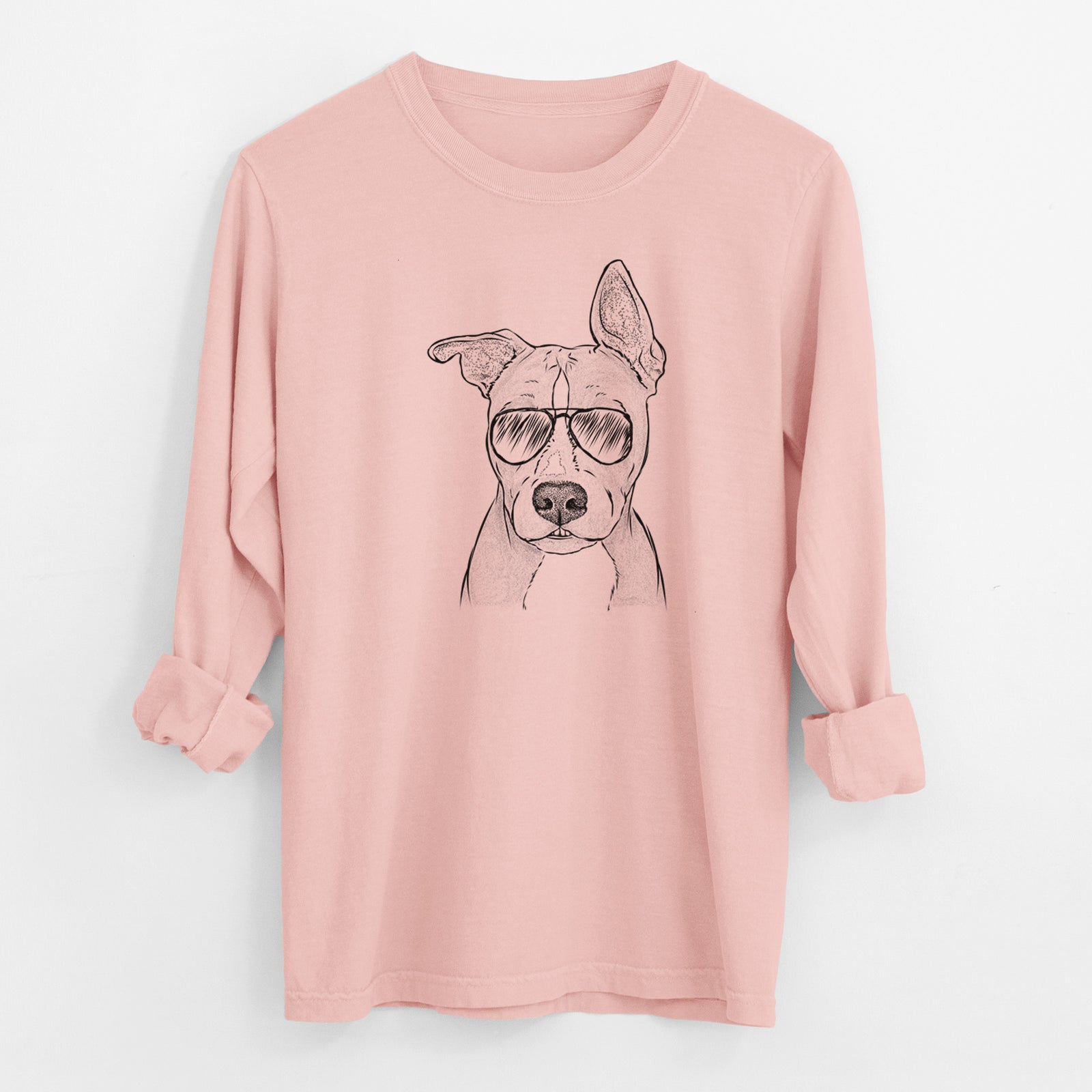 Aviator Kisses the Pitbull - Men's Heavyweight 100% Cotton Long Sleeve