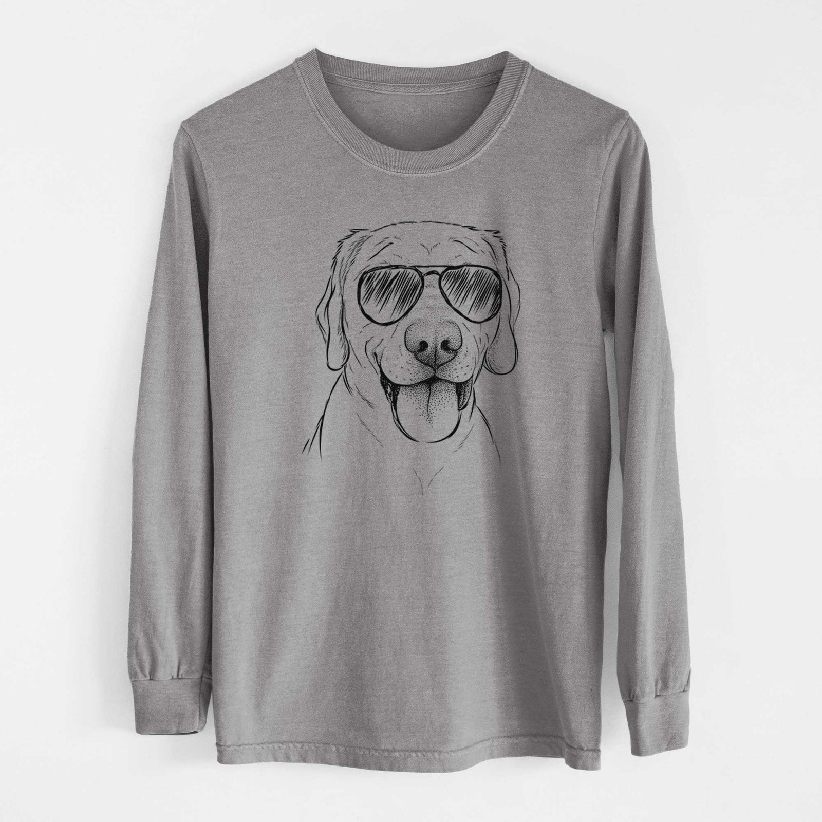 Aviator Klay the Labrador Retriever - Men's Heavyweight 100% Cotton Long Sleeve