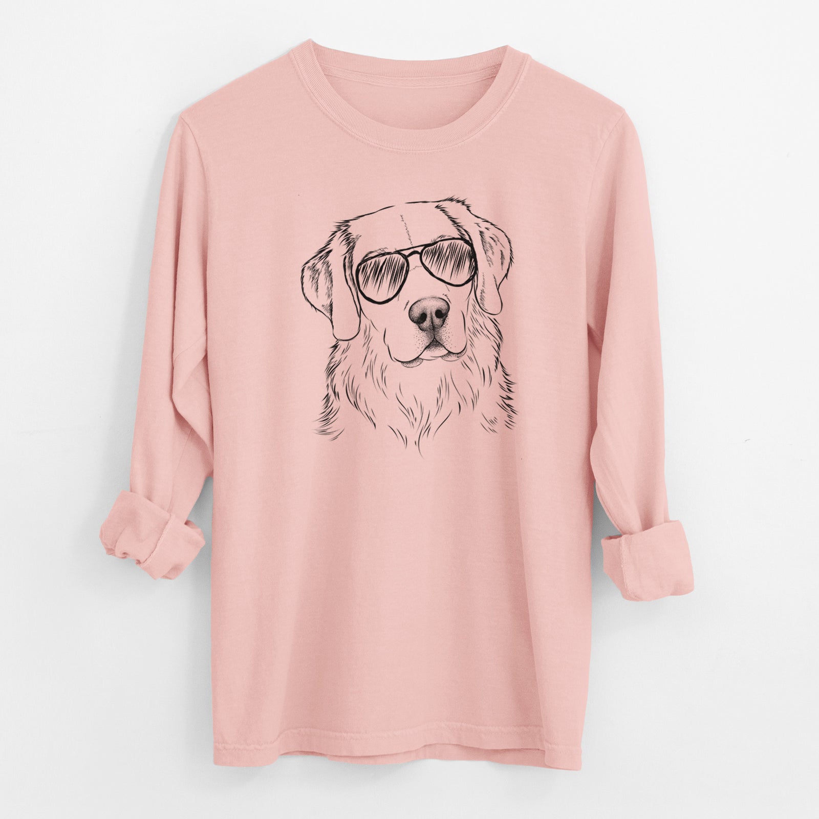 Aviator Kula the Golden Retriever - Men's Heavyweight 100% Cotton Long Sleeve